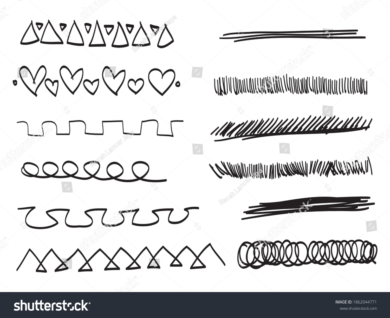 Doodle Set Hand Drawn Text Dividers Stock Vector Royalty Free 1862044771 3051