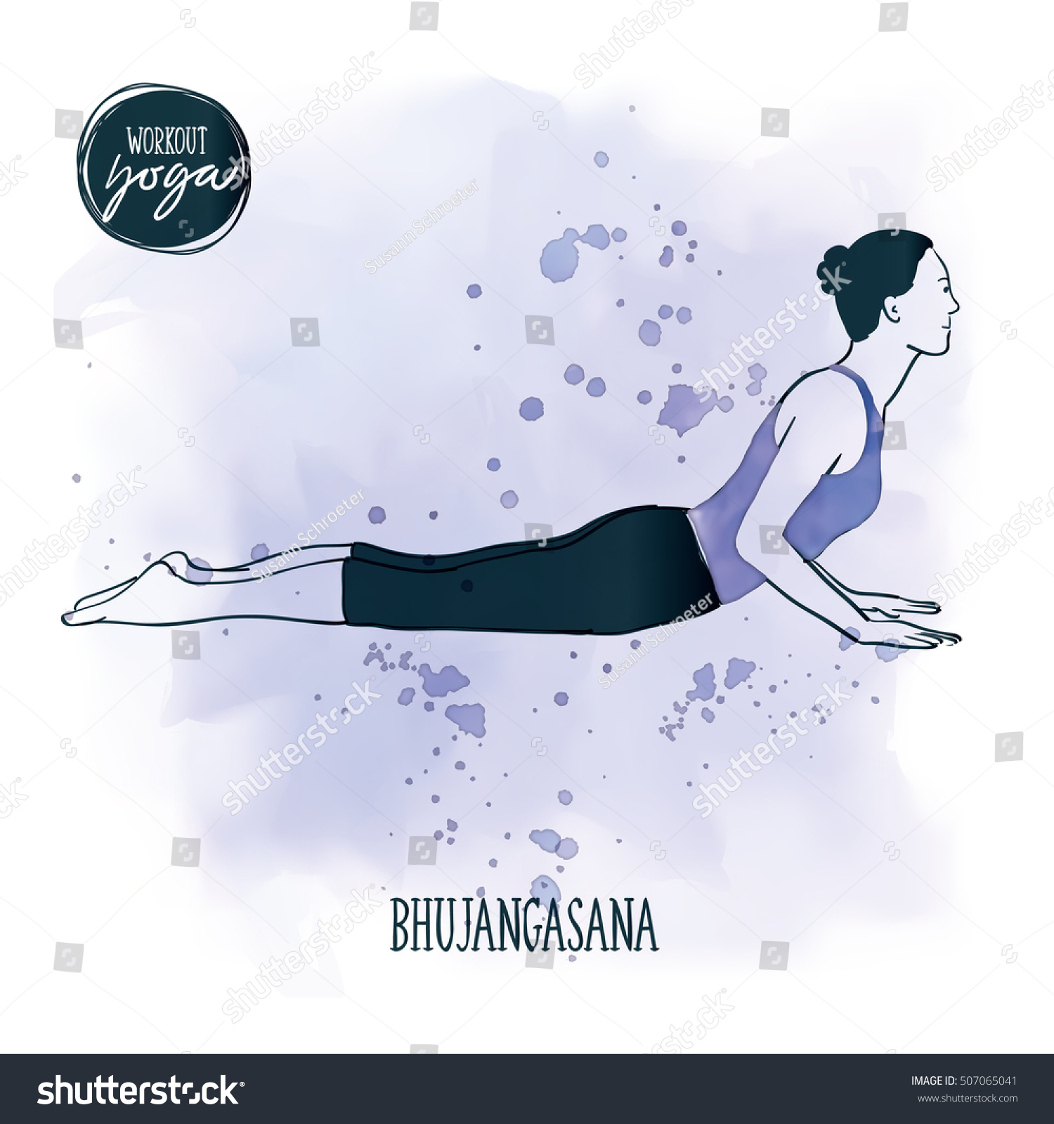 Doodle Set Yoga Workout Bhujangasana Sport Stock Vector (Royalty Free ...