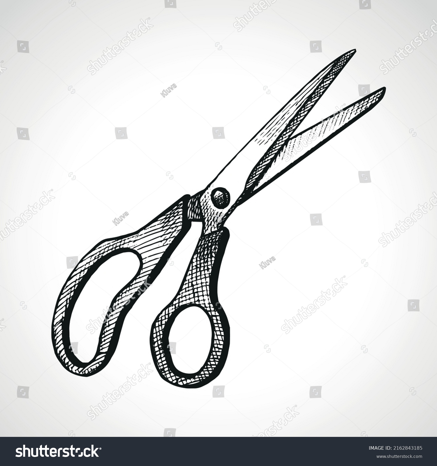 Doodle Stationery Scissor Sketch Vector Hand Stock Vector (Royalty Free ...