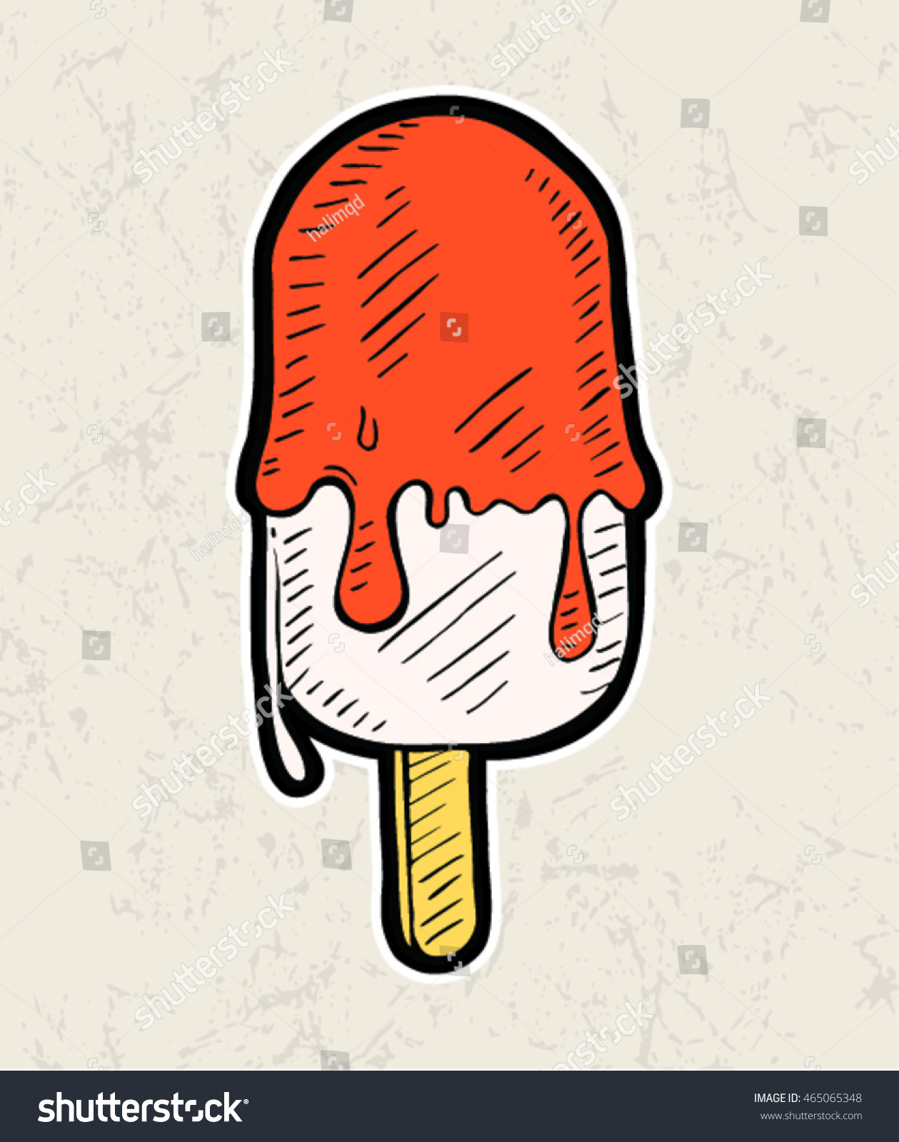 Doodle Stick Ice Cream Hand Drawing Stock Vector Royalty Free 465065348