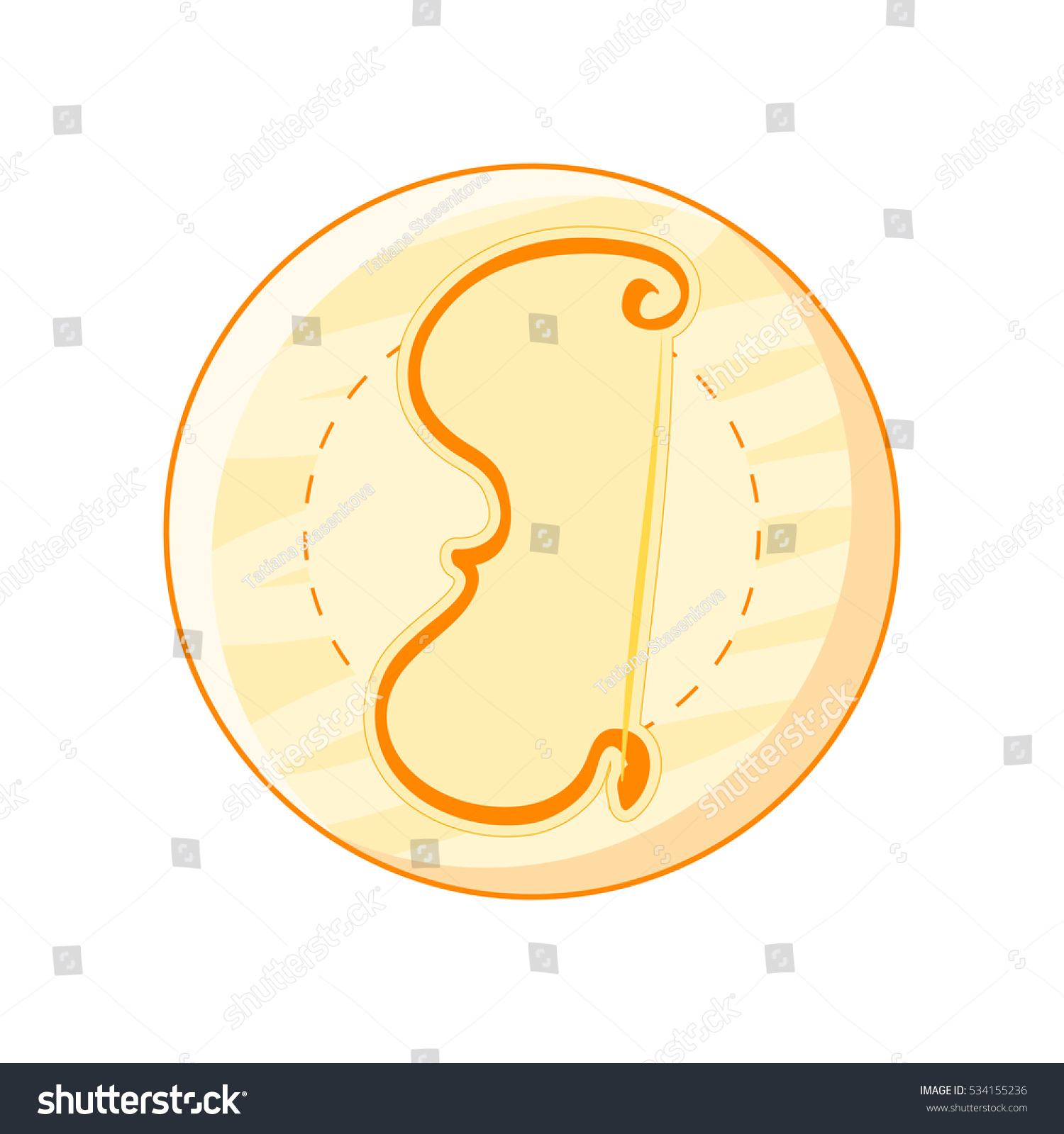 Doodle Vector Cartoon Round Icon: vector de stock (libre de regalías ...