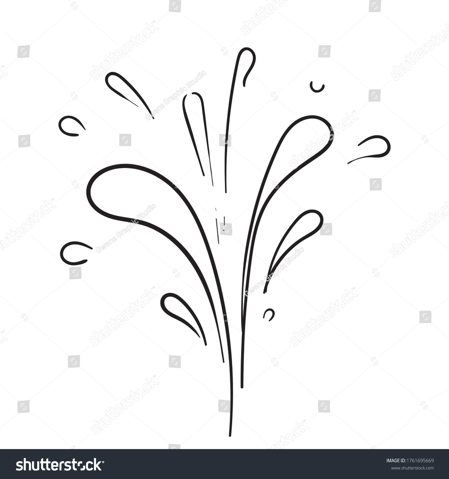 Doodle Water Burst Splash Illustration Hand Stock Vector (Royalty Free ...