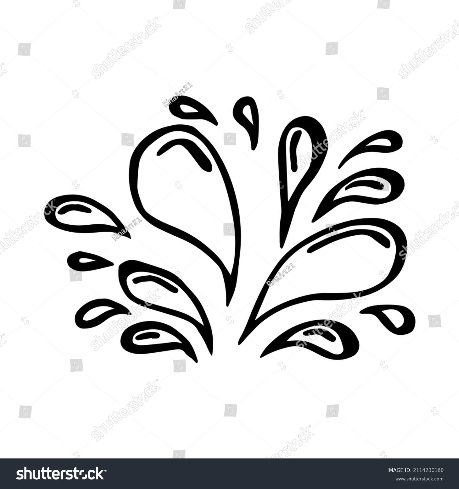 Doodle Water Burst Splash Illustration Hand Stock Vector (Royalty Free ...