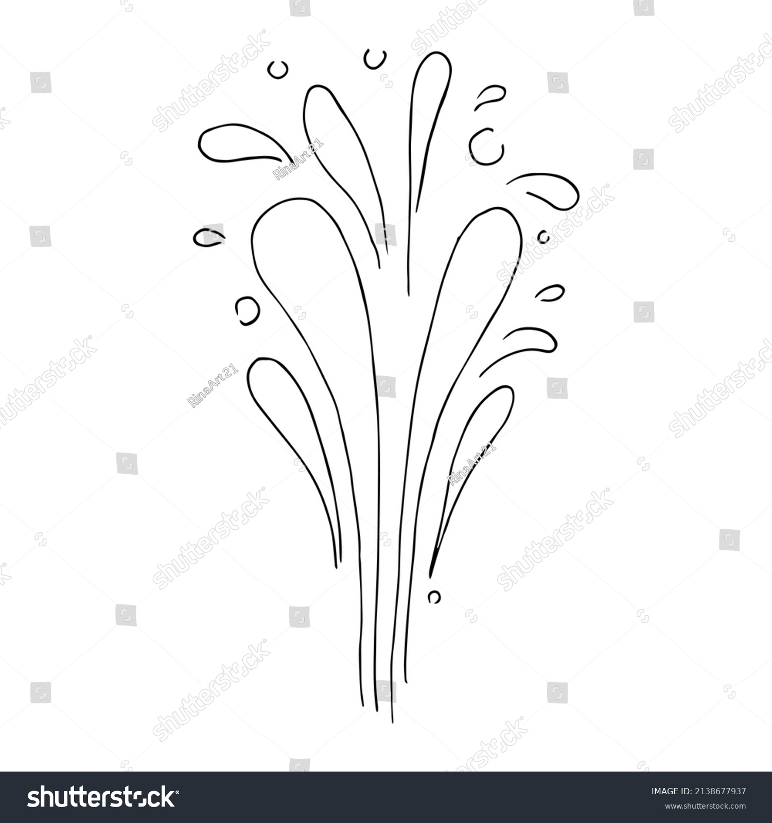 Doodle Water Burst Splash Illustration Hand Stock Vector (Royalty Free ...