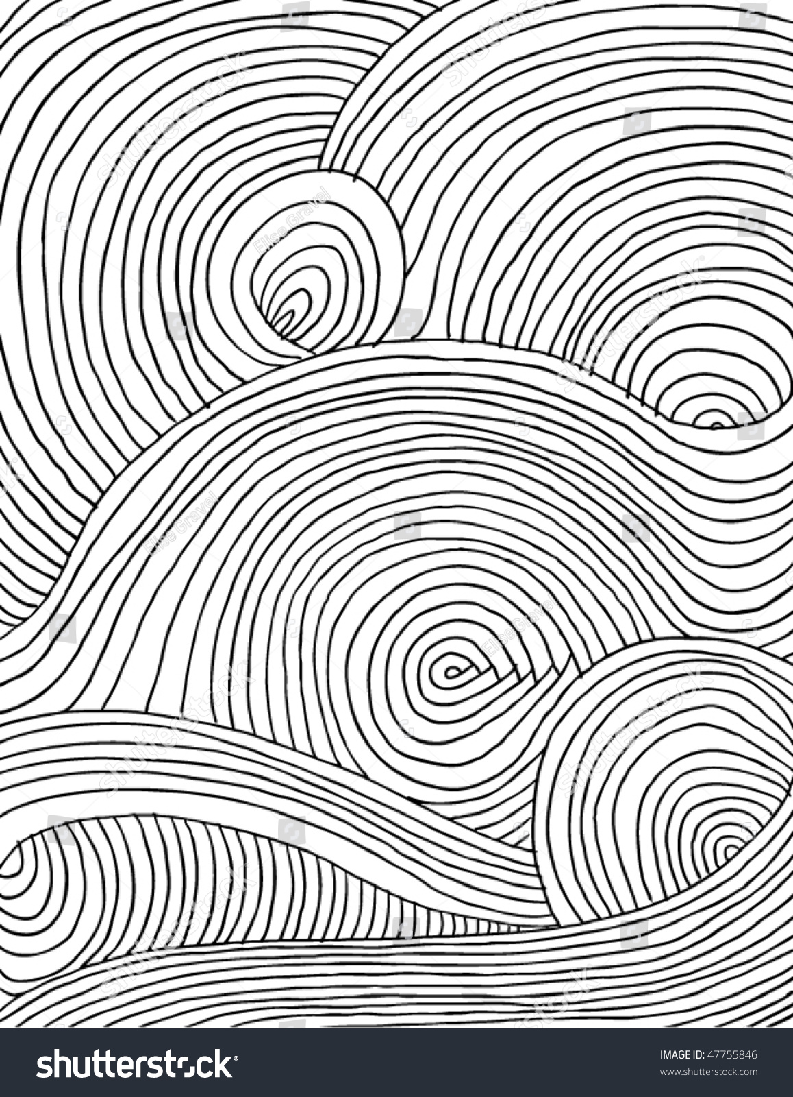 Doodle Waves Full Page Stock Vector Illustration 47755846 : Shutterstock