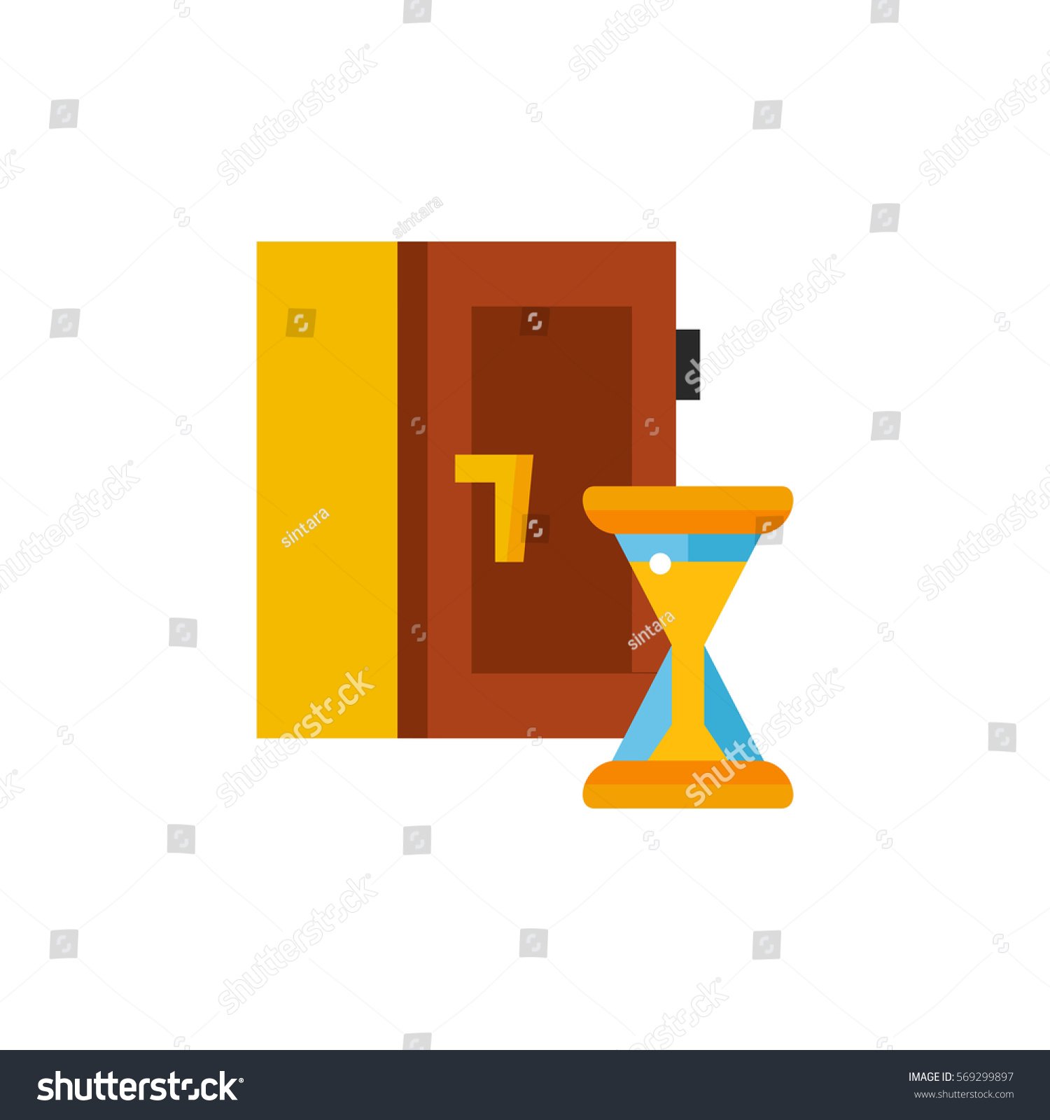 Door Horror Quest Icon Hourglass Stock Vector Royalty Free 569299897