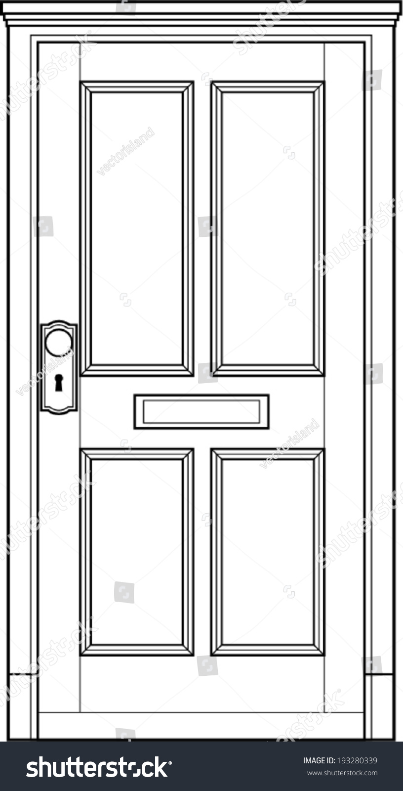 Door Line Art Stock Vector 193280339 Shutterstock