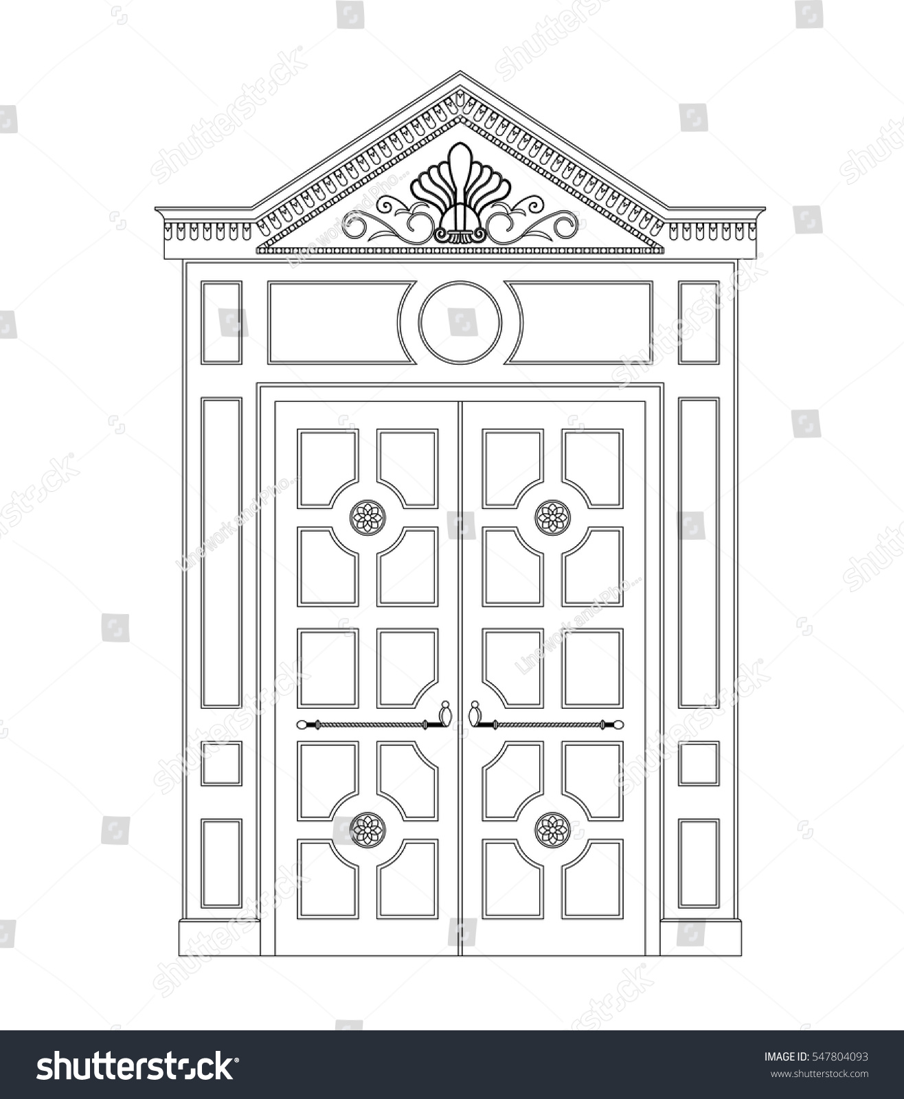 Door Vector Image Black Paint White Stock Vector (Royalty Free) 547804093