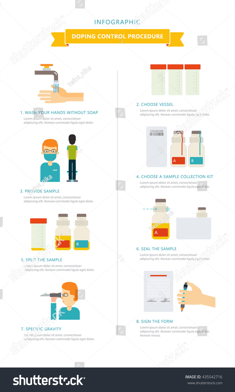 Doping Control Procedure Step By Step Stock Vector (Royalty Free) 435542716