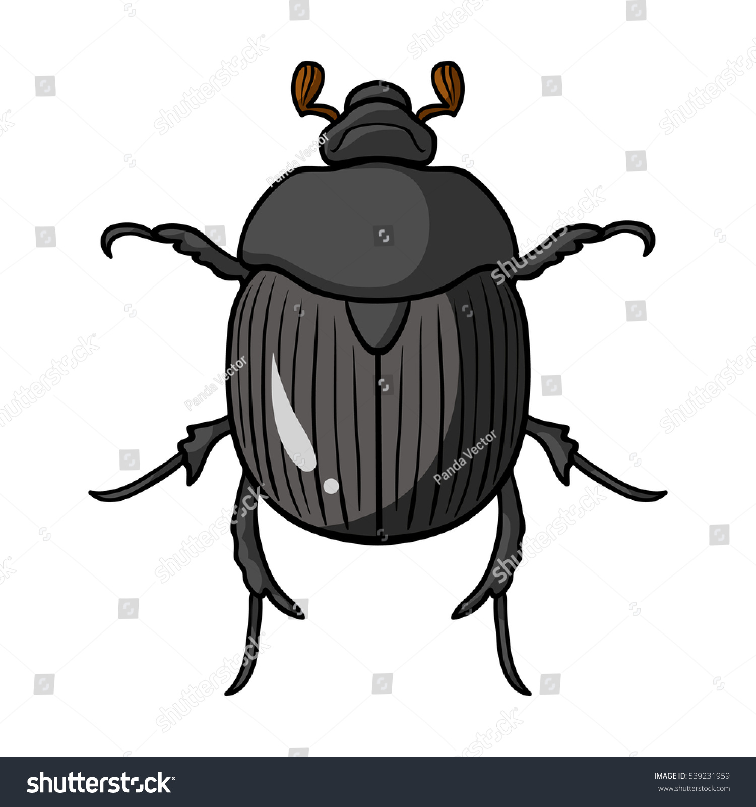 SVG of Dor-beetle icon in cartoon style isolated on white background. Insects symbol stock vector illustration. svg
