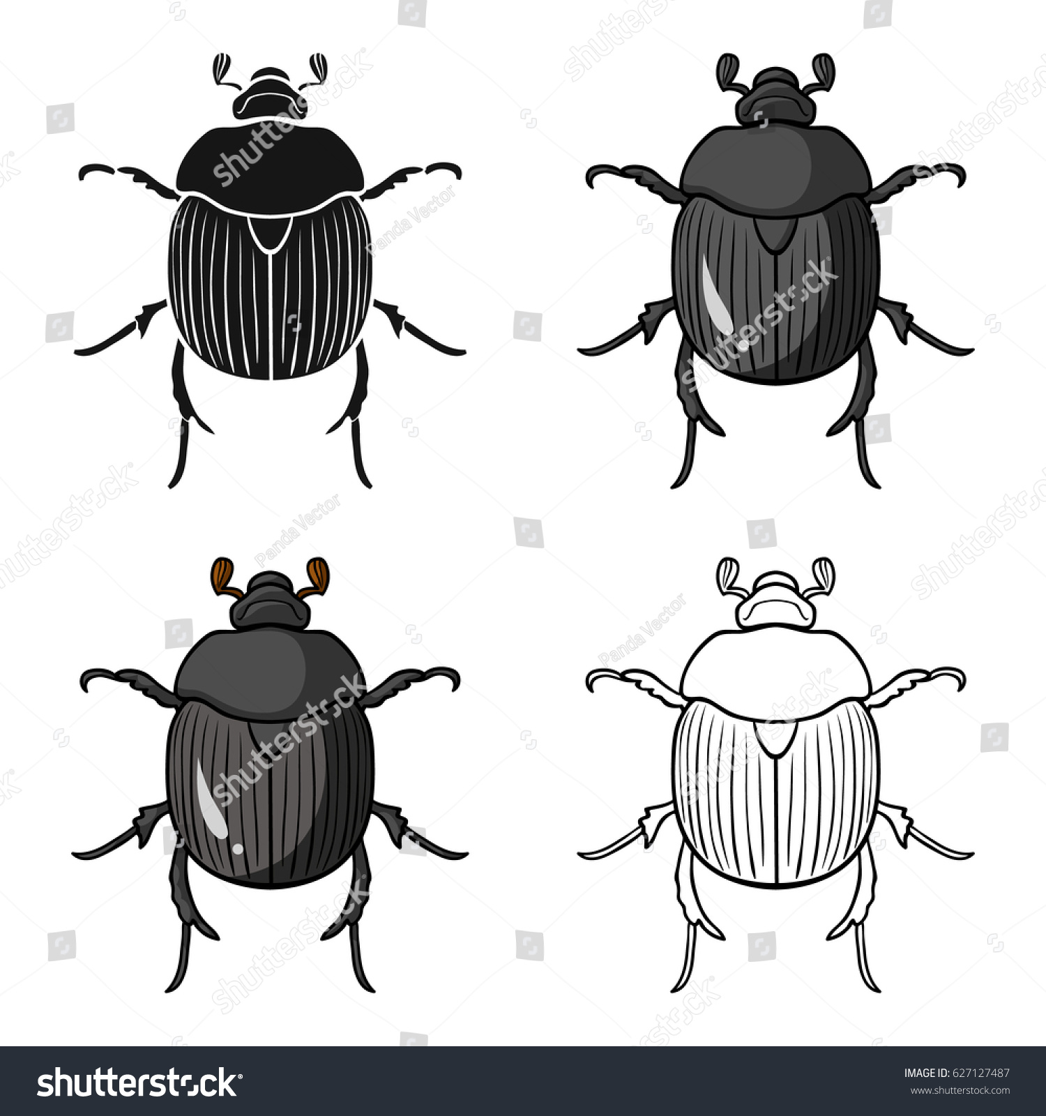 SVG of Dor-beetle icon in cartoon style isolated on white background. Insects symbol stock vector illustration. svg