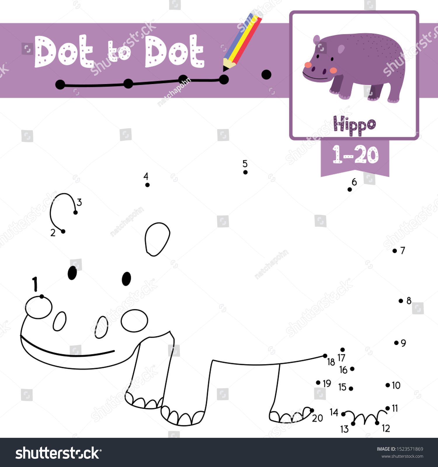 Dot Dot Educational Game Coloring Book Stock Vector (Royalty Free ...