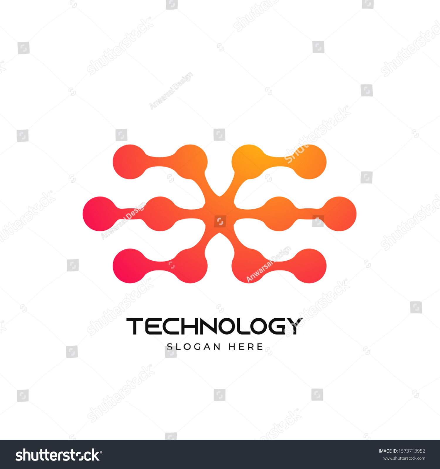 Dots Circle Technology Connection Logo Vector Stock Vector (Royalty ...