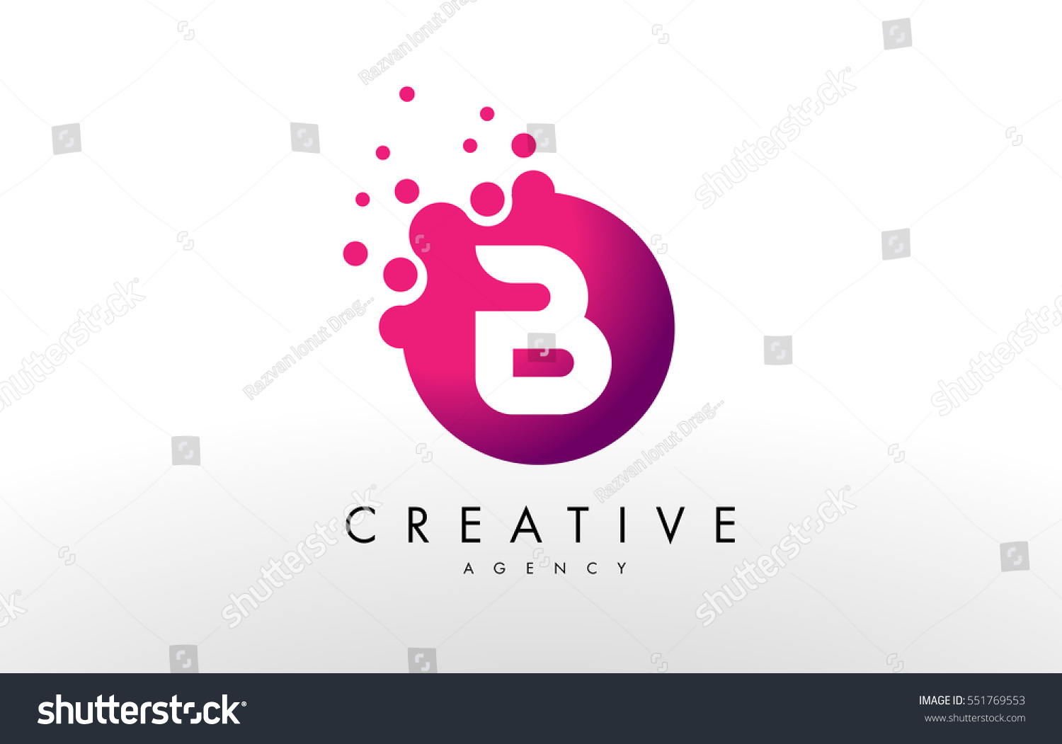 Dots Letter B Logo B Letter Stock Vector (Royalty Free) 551769553 ...