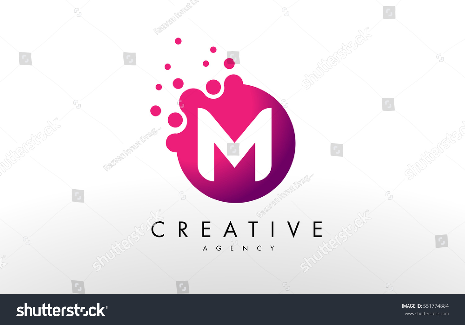 Dots Letter M Logo M Letter Stock Vector 551774884 - Shutterstock