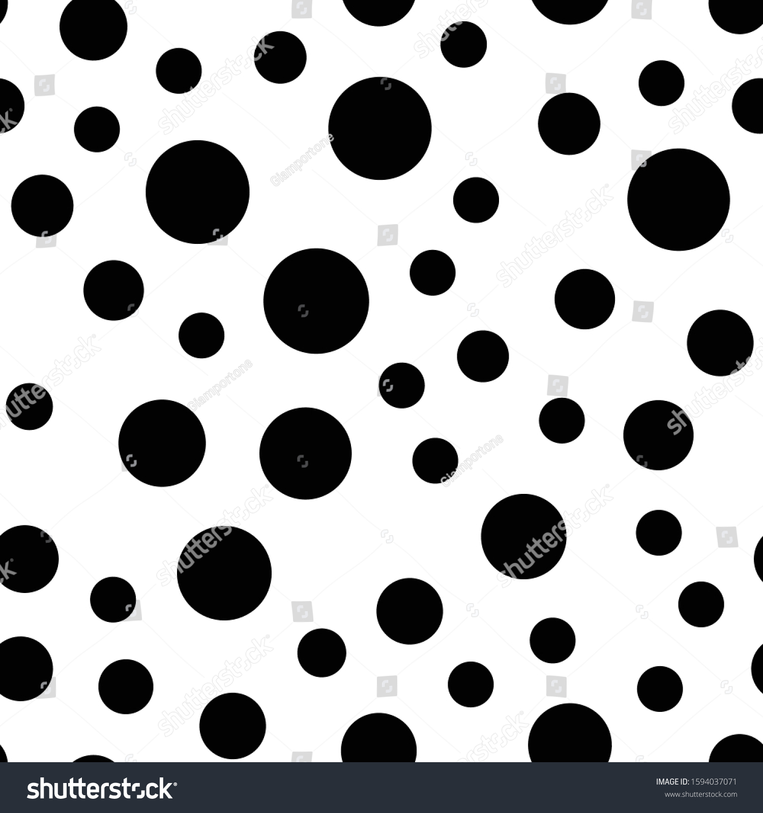 Dots Seamless Pattern Monochromatic Circles Texture Stock Vector ...