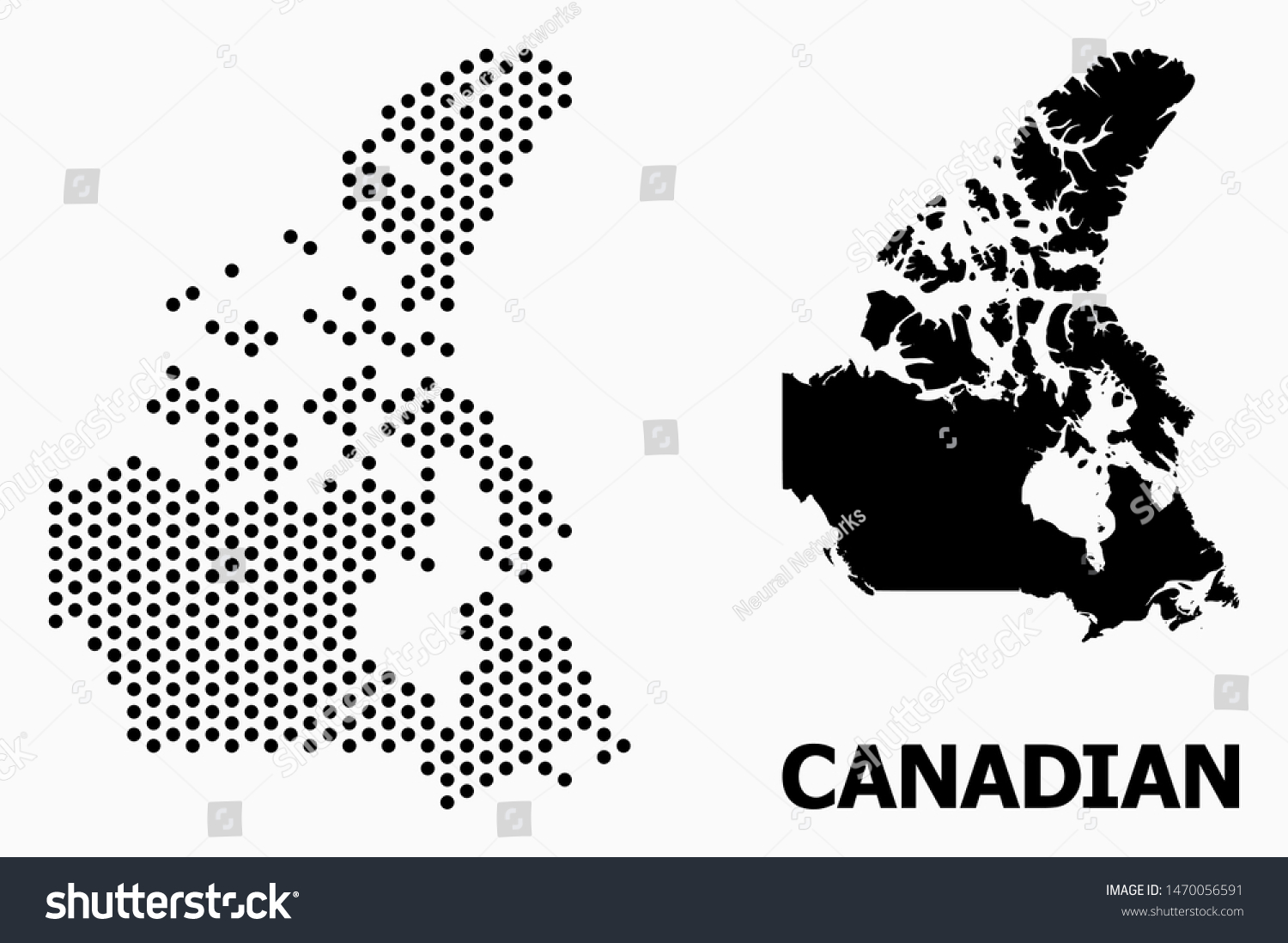 Dotted Map Canada Composition Solid Illustration Stock Vector (Royalty ...