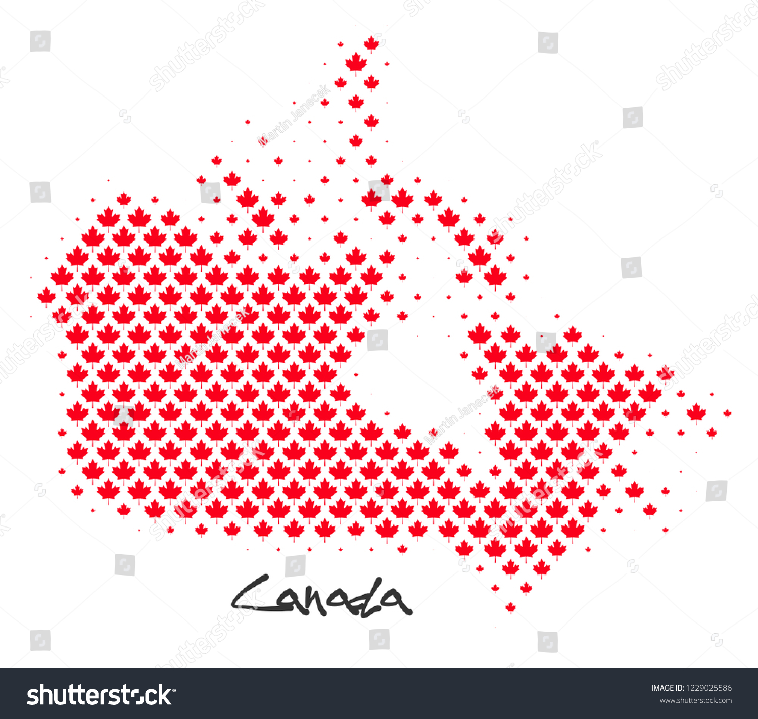 Dotted Map Canada Isolated On White Stock Vector (Royalty Free ...