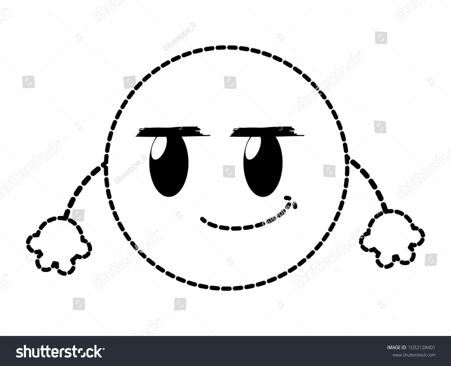 Dotted Shape Rogue Emoji Face Expression Stock Vector (Royalty Free ...