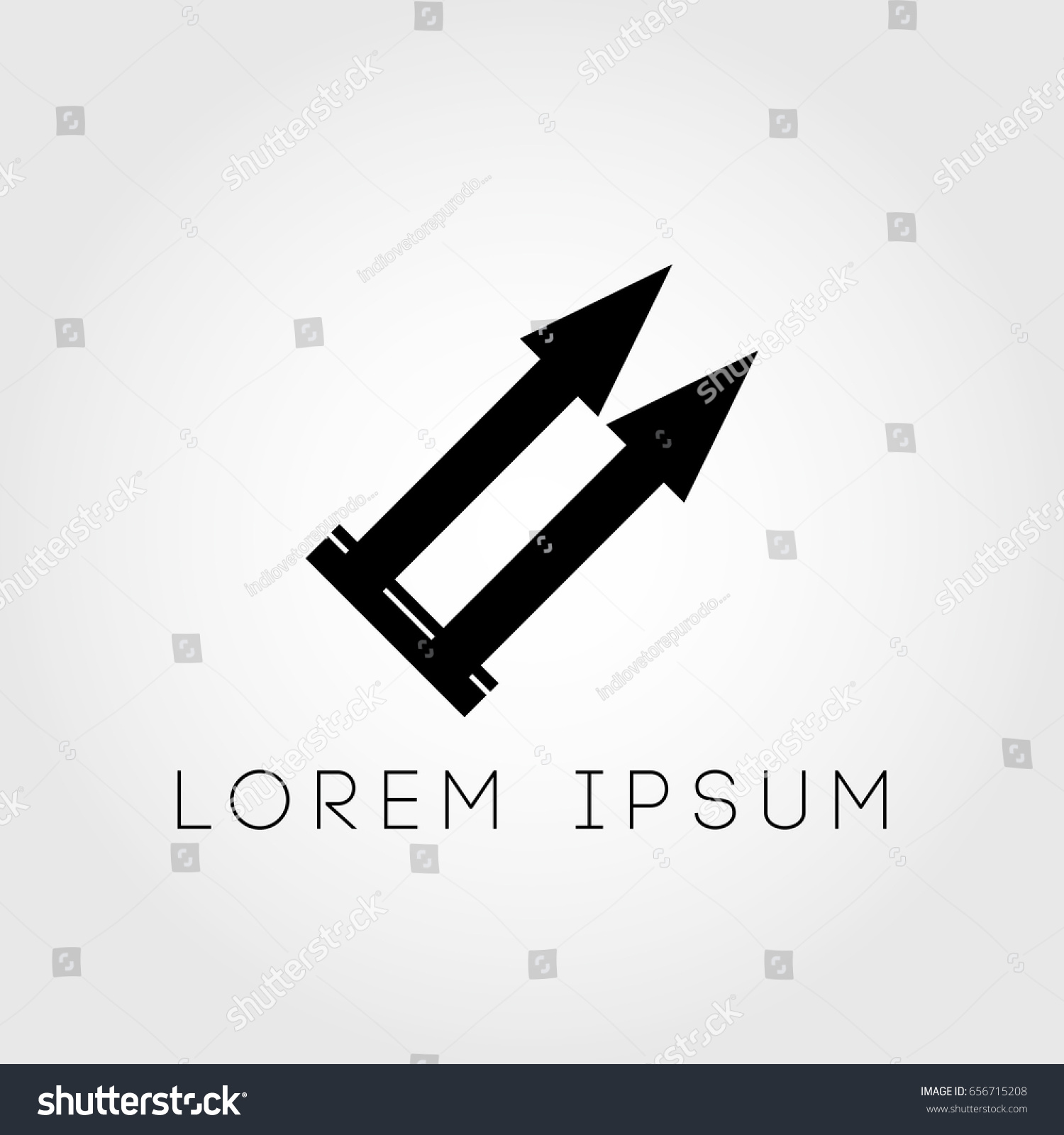 Double Arrow Logo Black Stock Vector (Royalty Free) 656715208