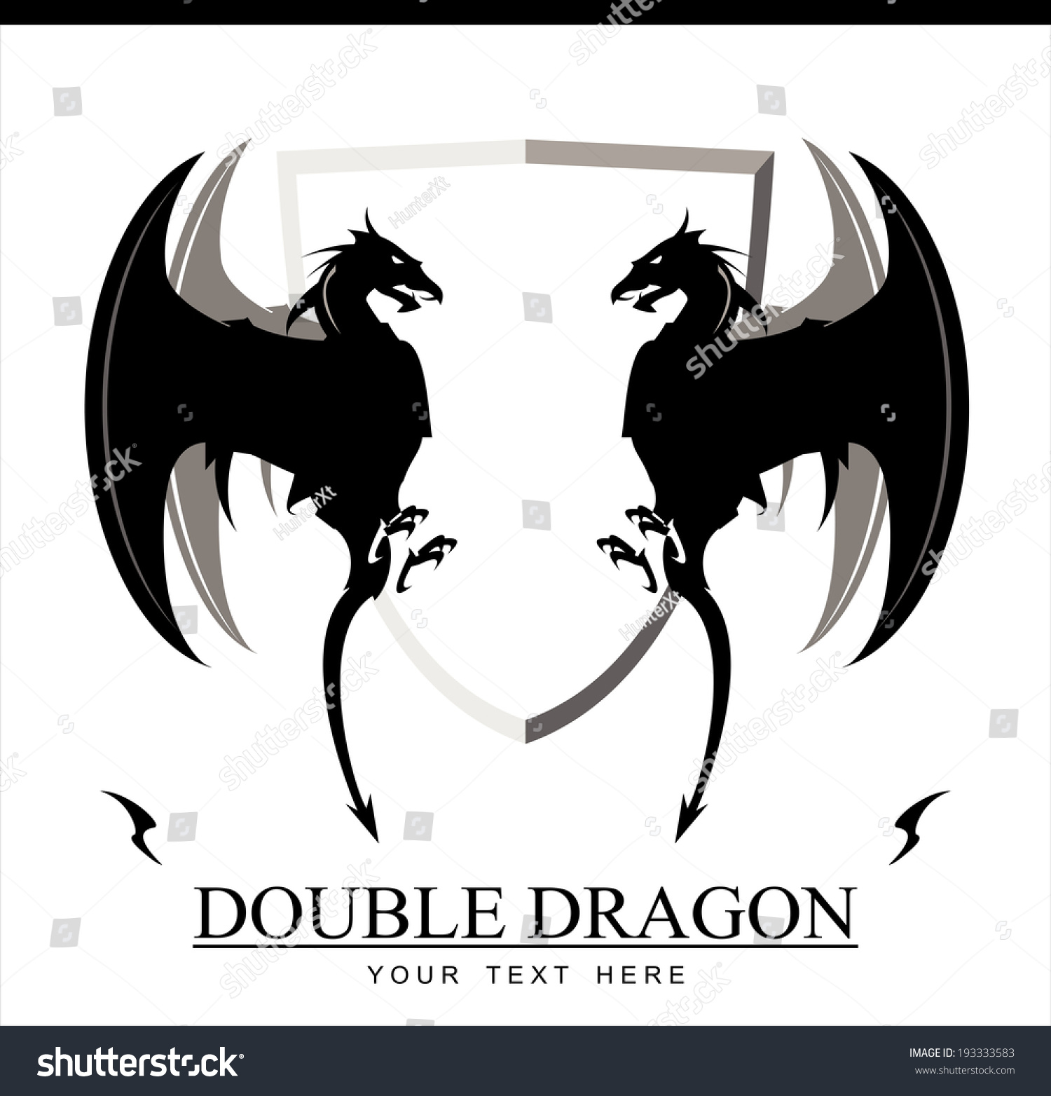 Double Black Dragon With The Black And Grey Wings, Twin Black Dragon ...