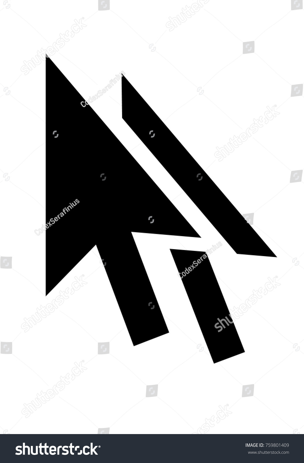 Double Cursor Arrow Vector Icon Two Stock Vector (Royalty Free ...