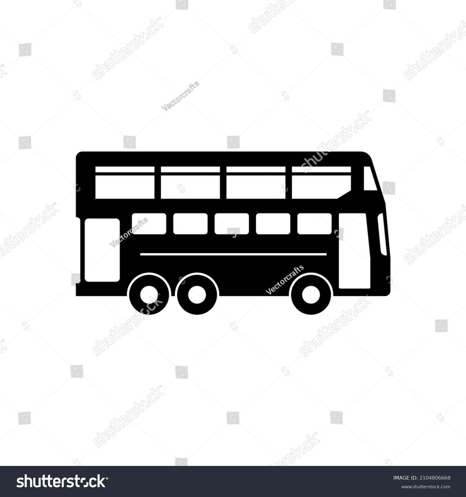 Double Decker Bus Icon Design Template Stock Vector (Royalty Free ...