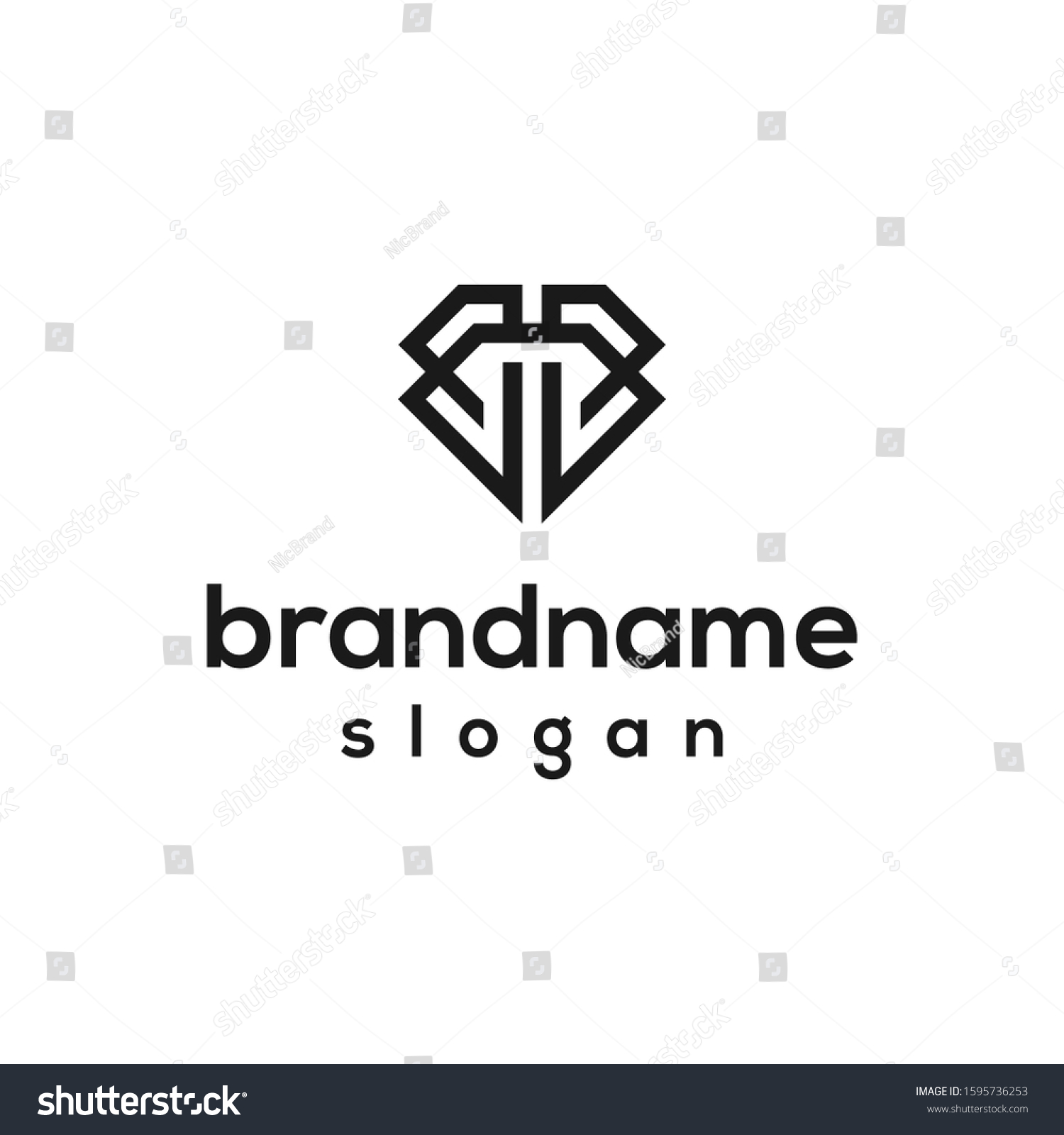 Double Diamond Logo Design Template Stock Vector (Royalty Free