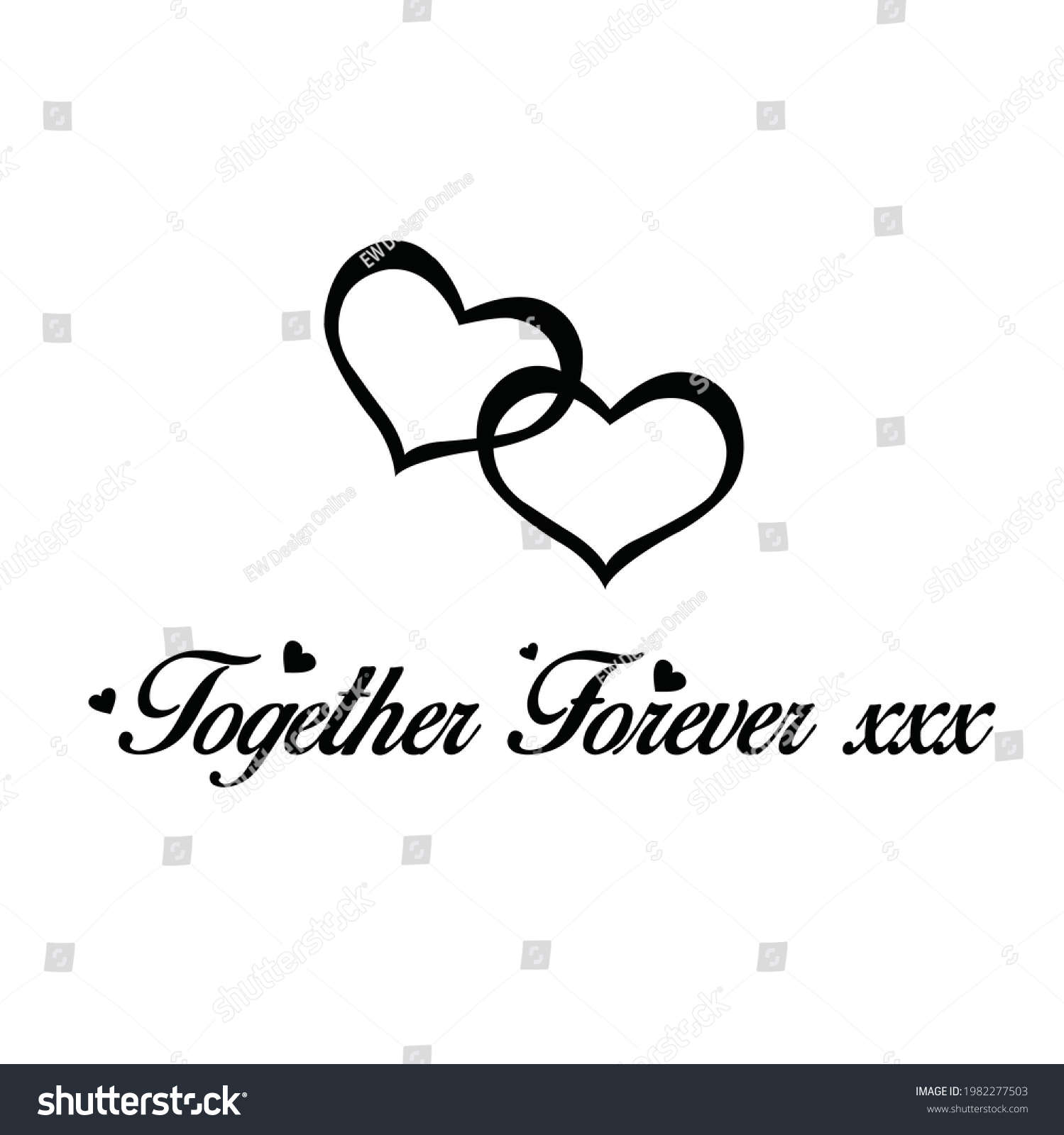 SVG of double heart couple love wall decal vector illustrator svg
