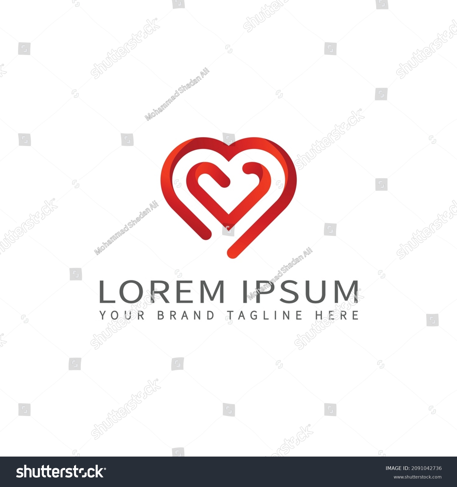 SVG of Double Heart vector symbol. Valentines day ribbon logotype. Abstract line medical health therapy cardiology logo icon design. svg