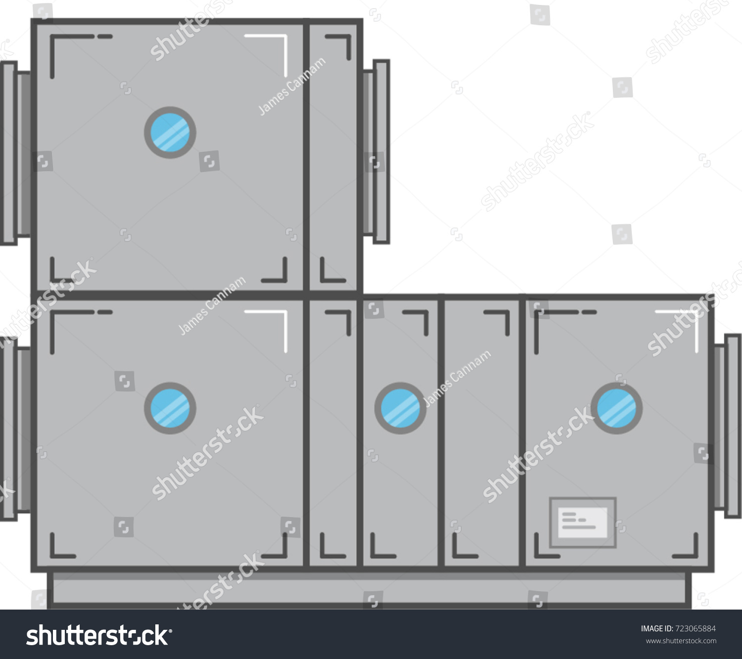 Double Stack Air Handling Unit Vector Stock Vector Royalty Free 723065884