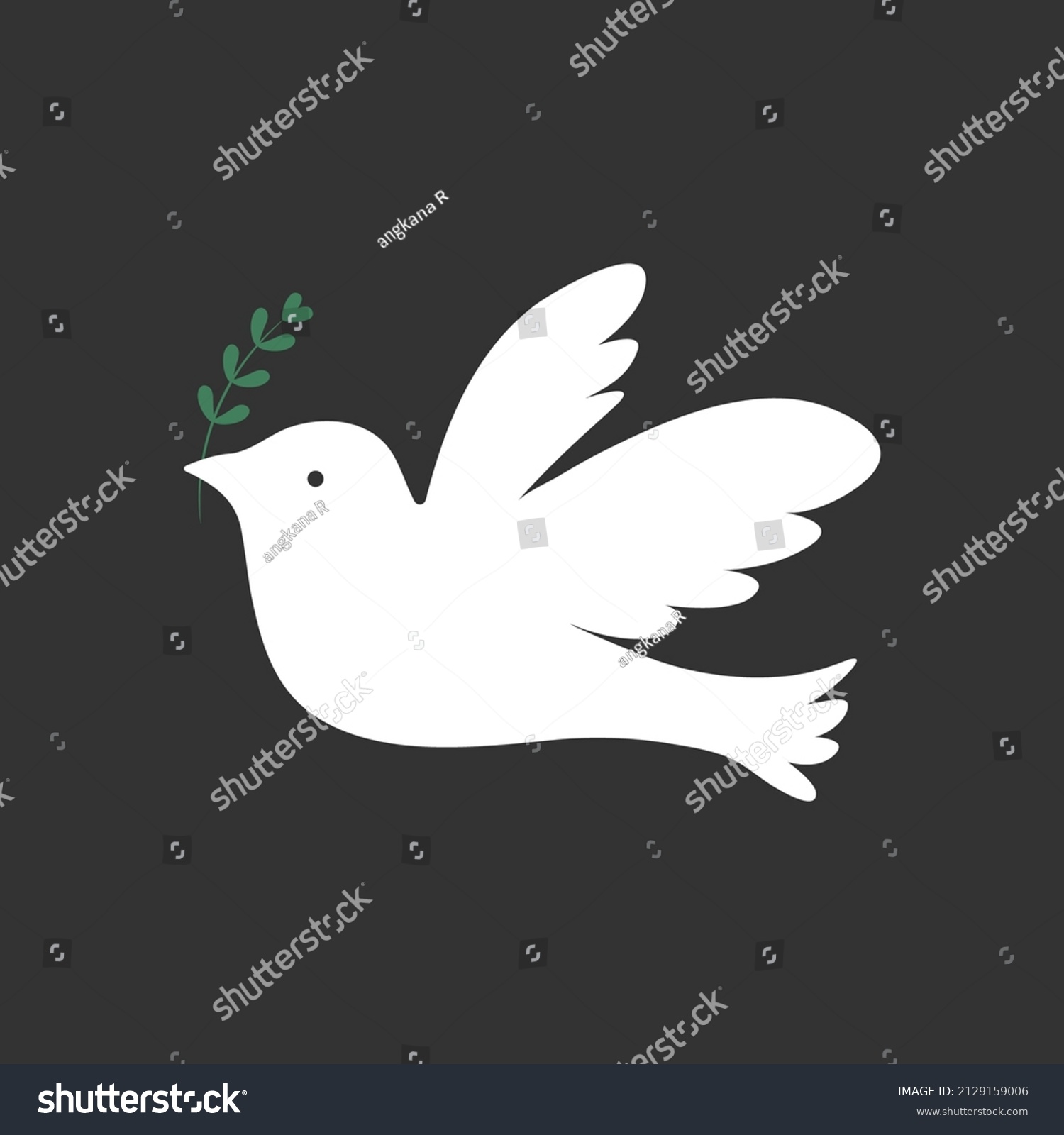 Dove Olive Branch Symbol Peace On Stock Vector (Royalty Free ...