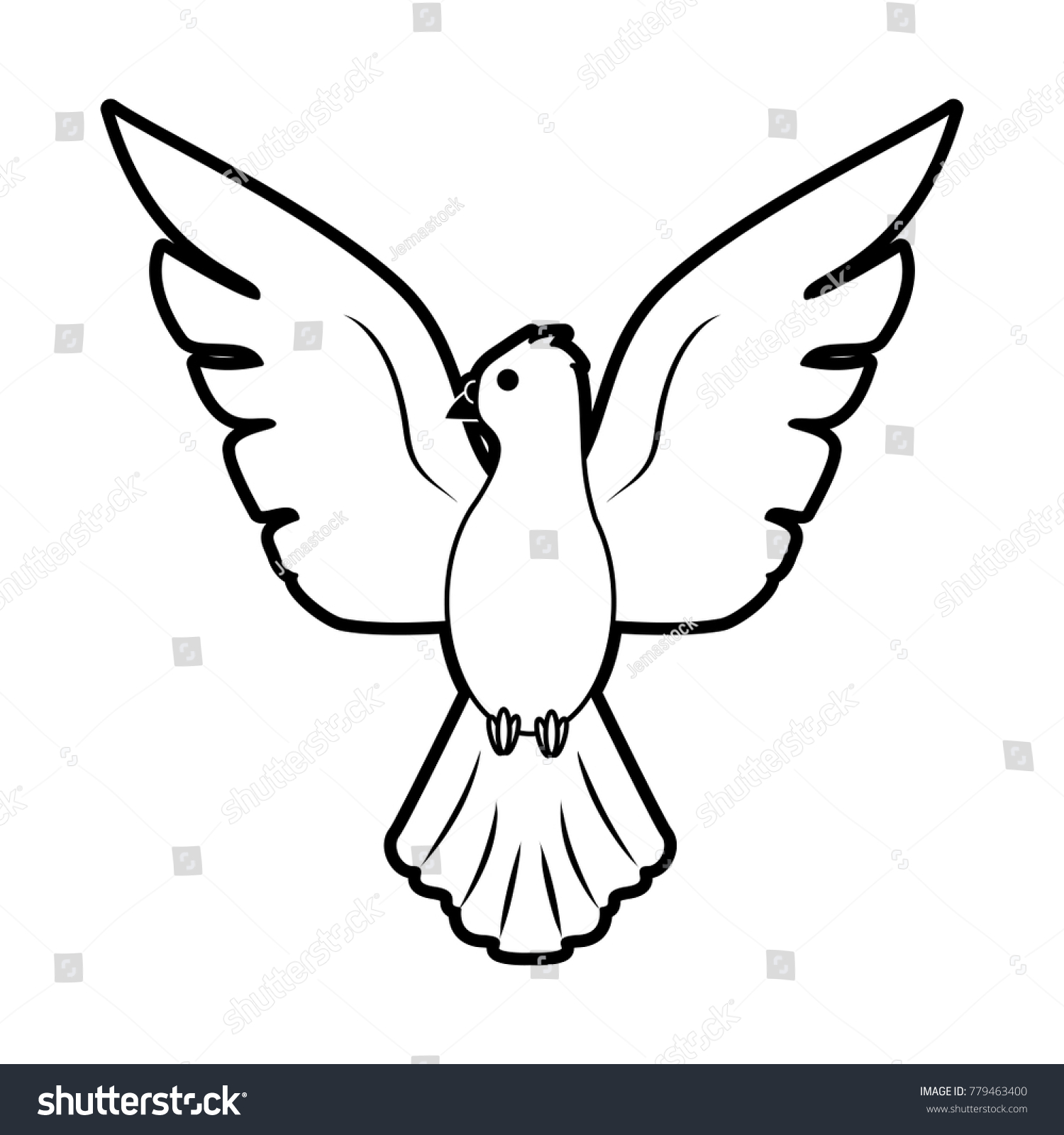 Dove Bird Cartoon Stock Vector (Royalty Free) 779463400