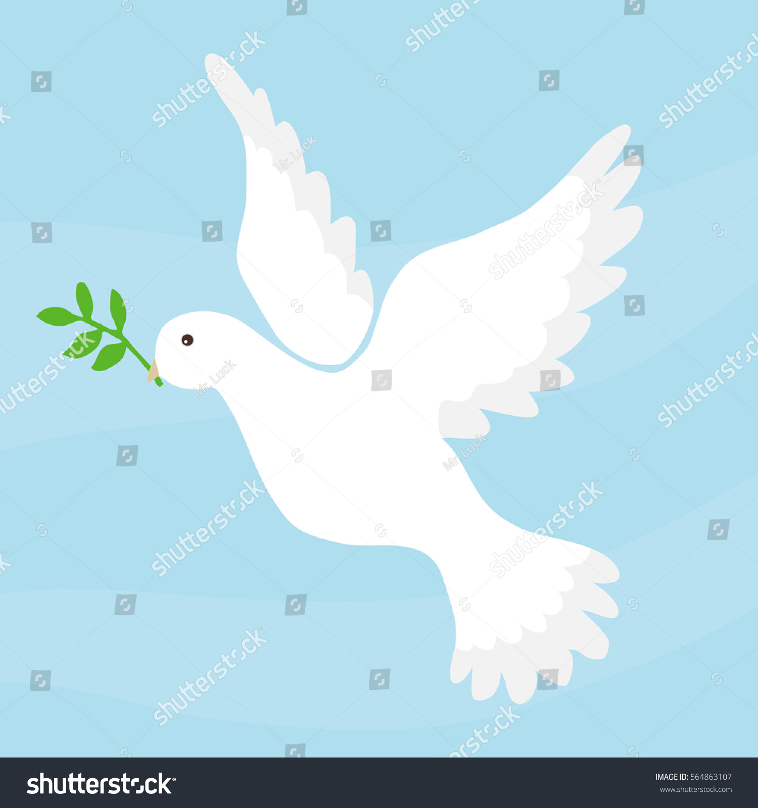 平和のハト 平和の象徴のハト 白い鳥 フラットデザイン ベクターイラスト ベクター画像 のベクター画像素材 ロイヤリティフリー