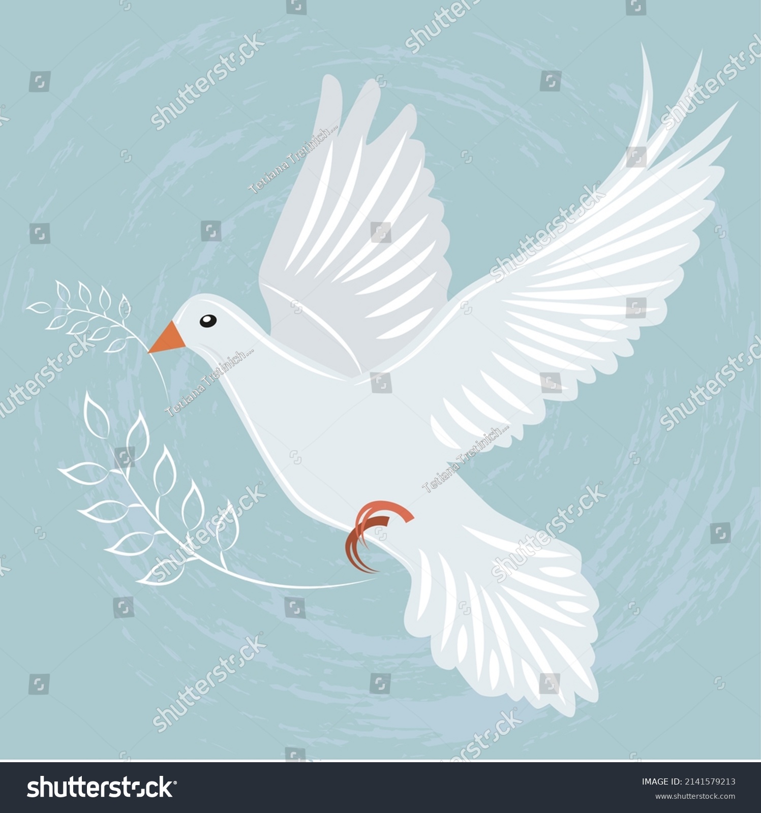 Dove Peace Olive Branch Beak Vector Stock Vector (Royalty Free ...