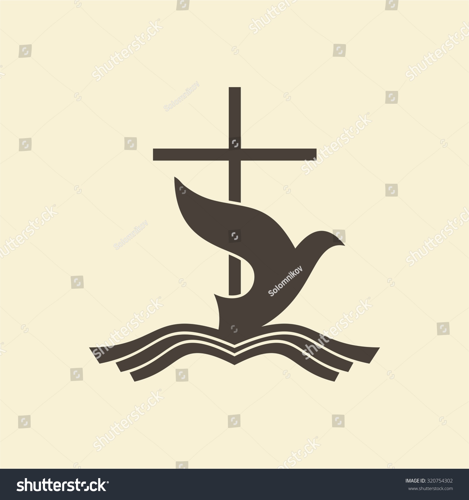 Dove, Water, Bible, Cross, Icon Stock Vector Illustration 320754302 ...