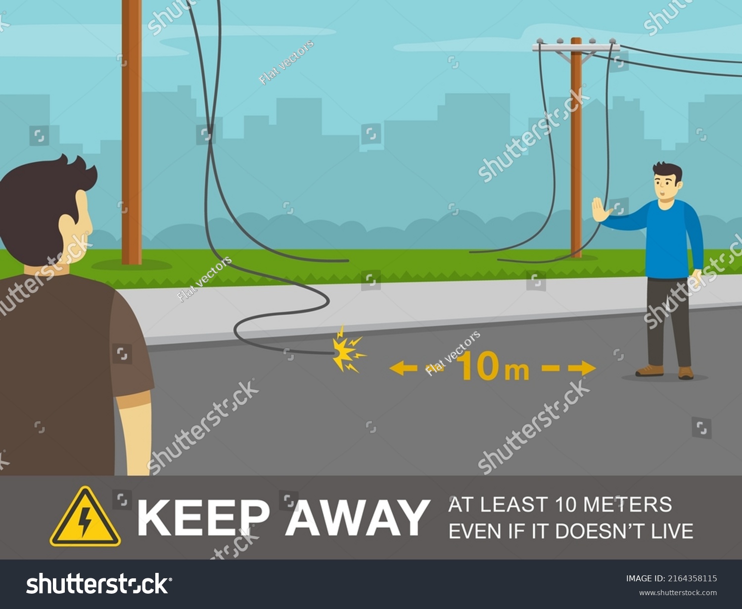 Downed Power Line Safety Rule How Stock Vector (Royalty Free ...