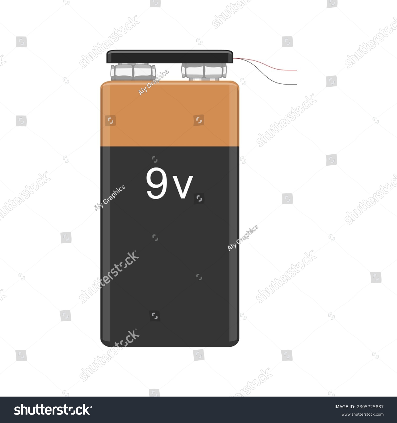 SVG of Download a detailed vector illustration of a 9V battery block for your electronics projects in EPS format svg