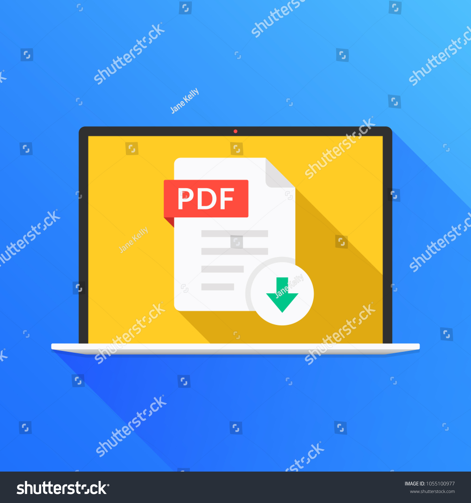 Download Pdf Button On Laptop Screen Stock Vector (Royalty Free ...