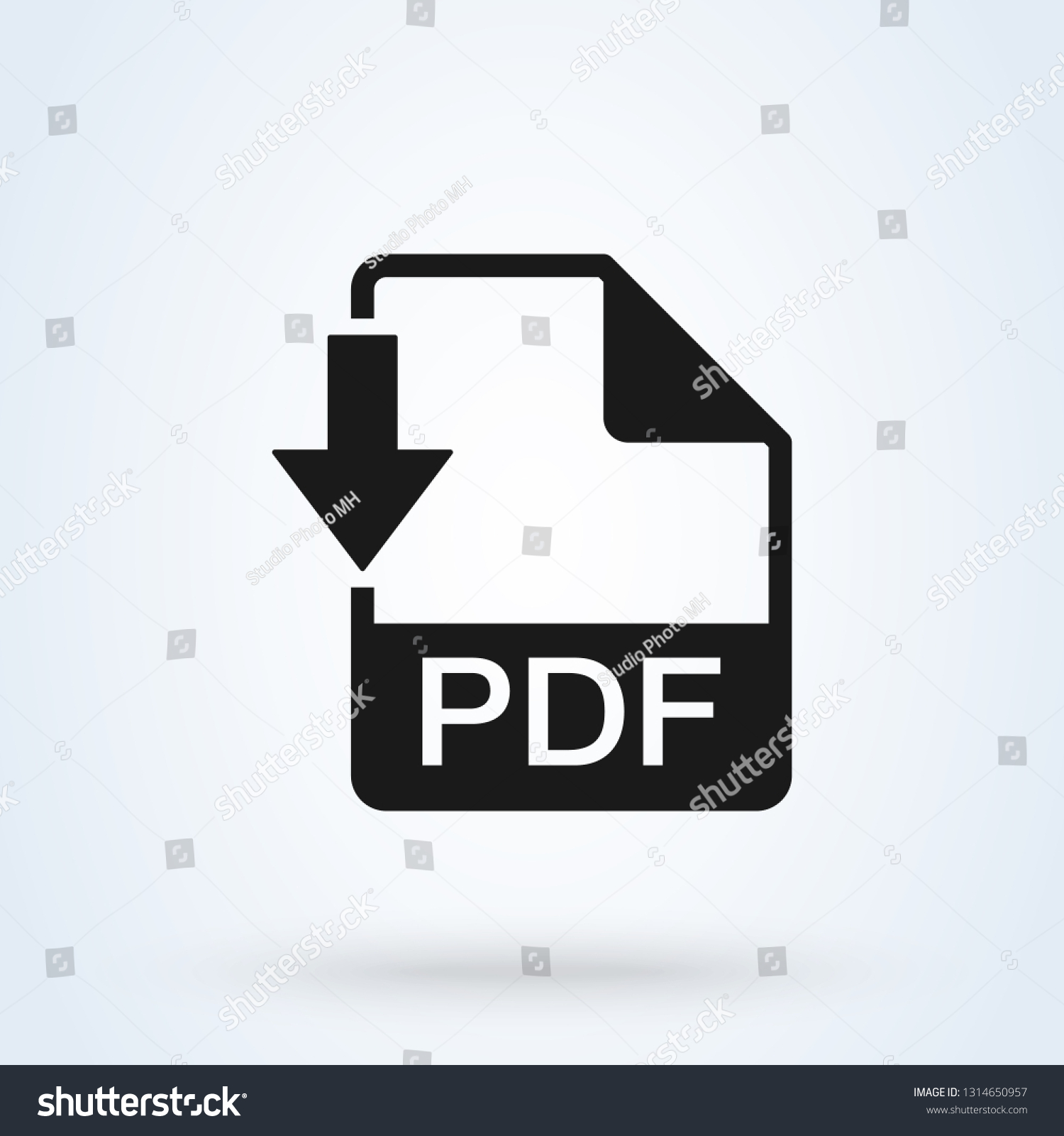 Download Pdf File Button Isolated On Stock Vector Royalty Free