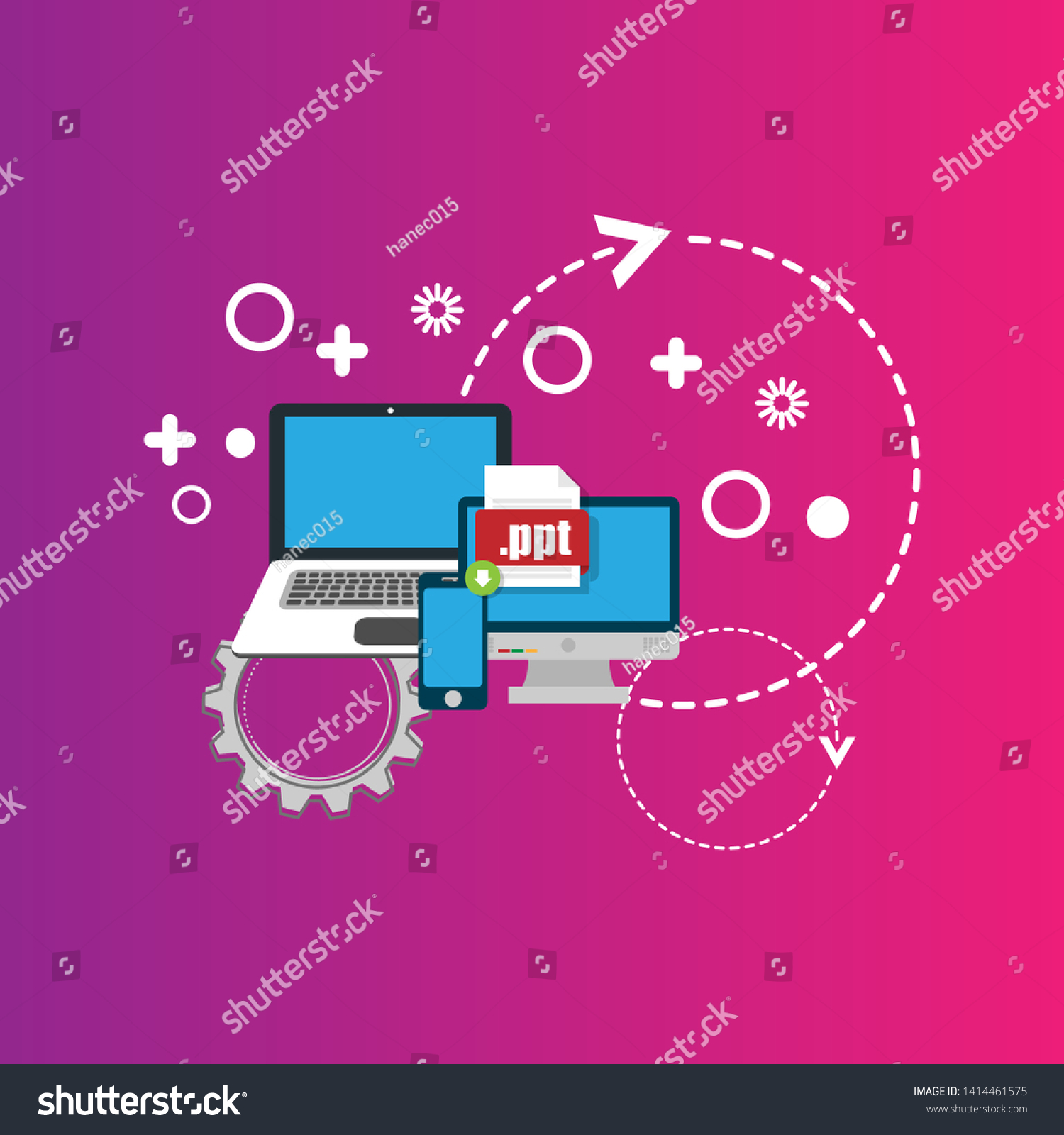 Download Ppt File Icon On Pc Stock Vector Royalty Free