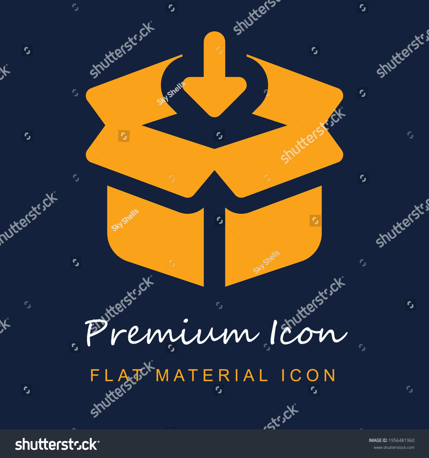 SVG of Download premium material ui ux isolated vector icon in navy blue and orange colors svg