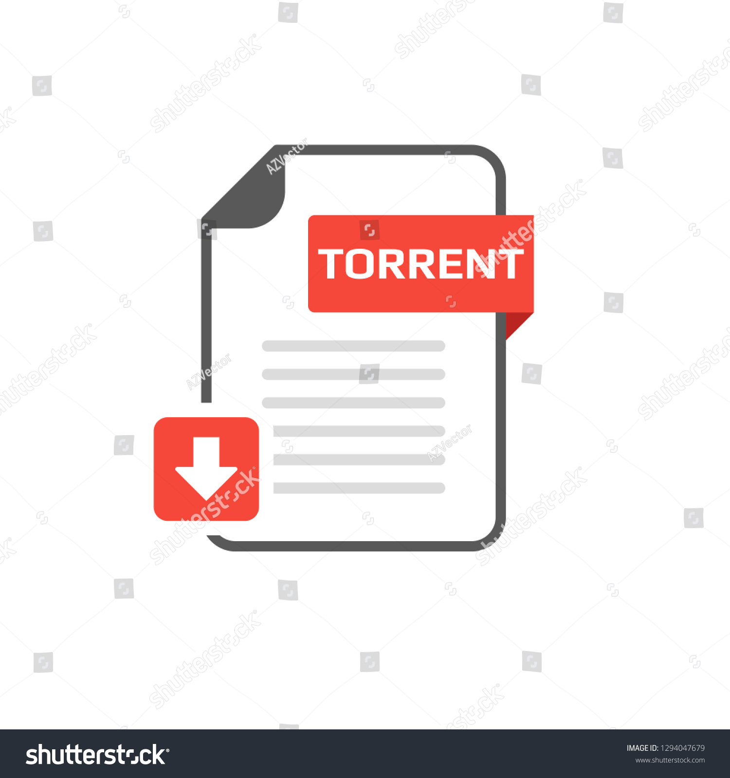 Torrentファイル形式 拡張子アイコンをダウンロードします ベクター
