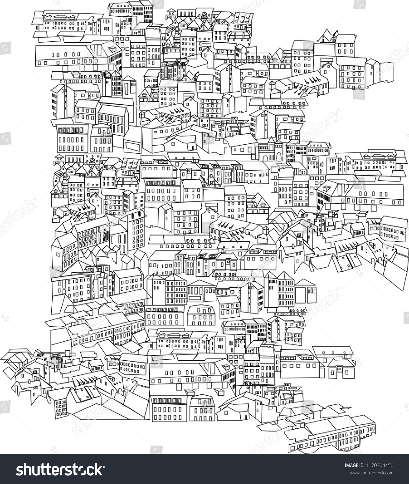 Downtown City Vector Stock Vector (Royalty Free) 1170304450