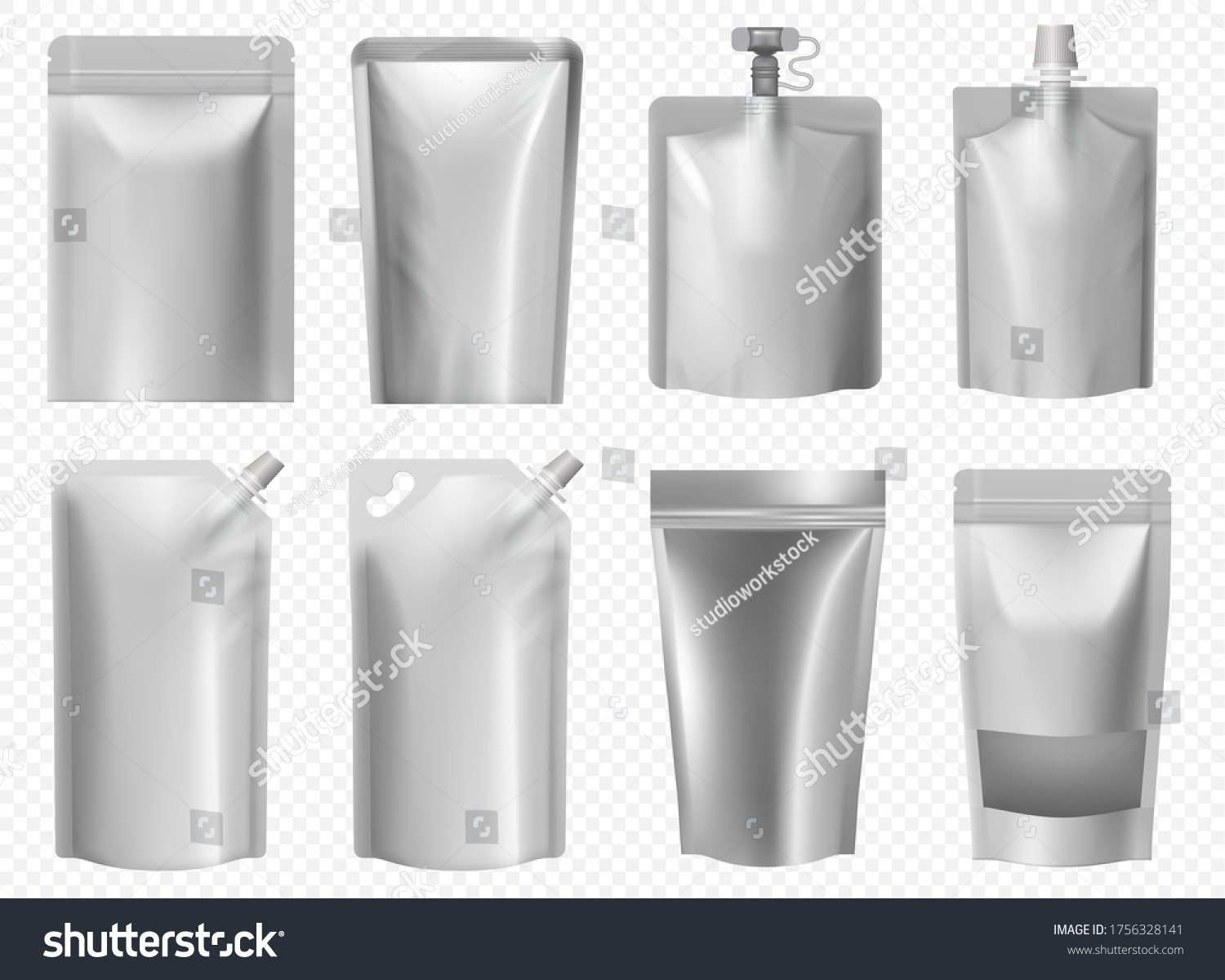 Download Doy Pack Template Foil Pouch Liquid Stock Vector Royalty Free 1756328141