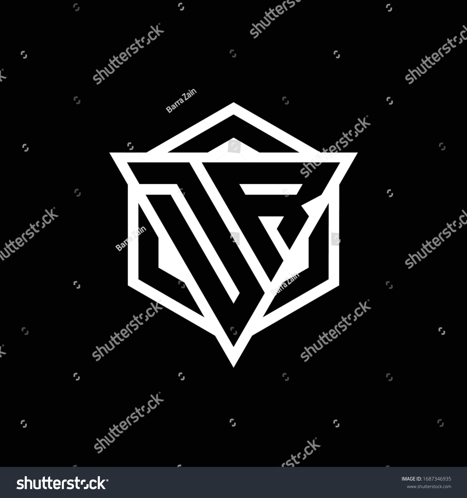 Dr Logo Monogram Triangle Hexagon Shape Stock Vector (Royalty Free ...