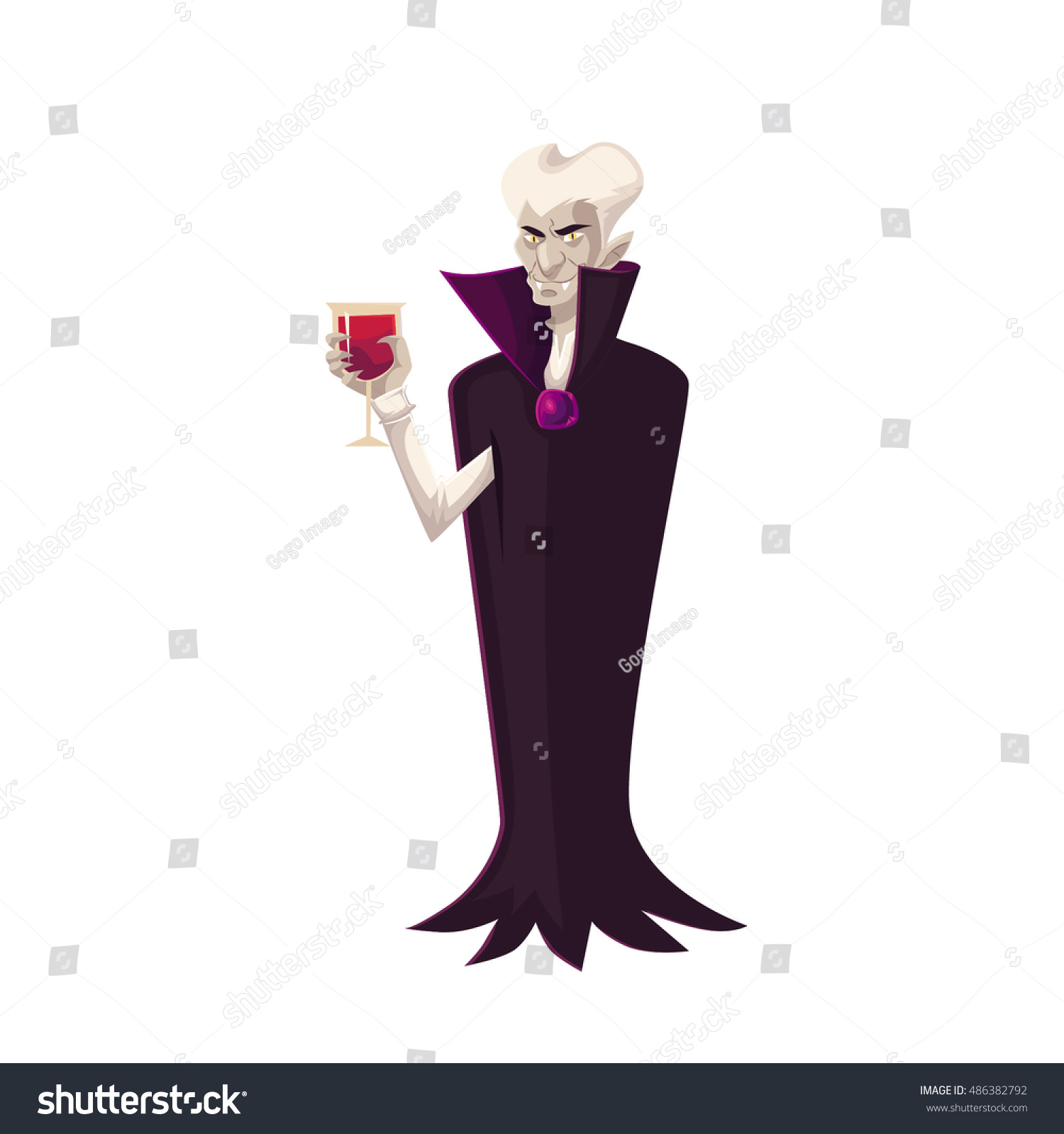 Dracula Cartoon Character Vector Illustration Halloween Stock Vector