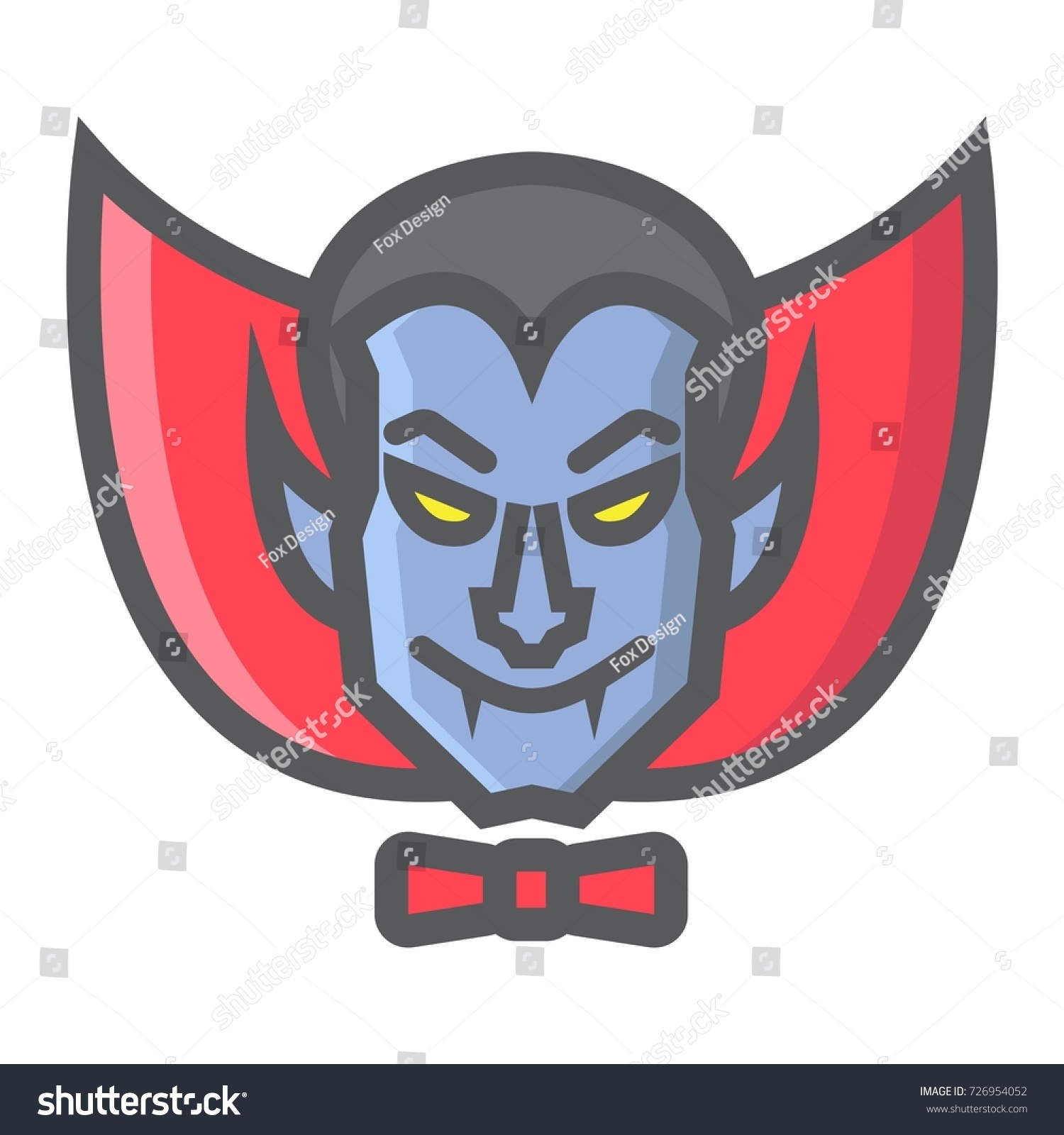 Dracula Vampire Filled Outline Icon Halloween Stock Vector (Royalty ...