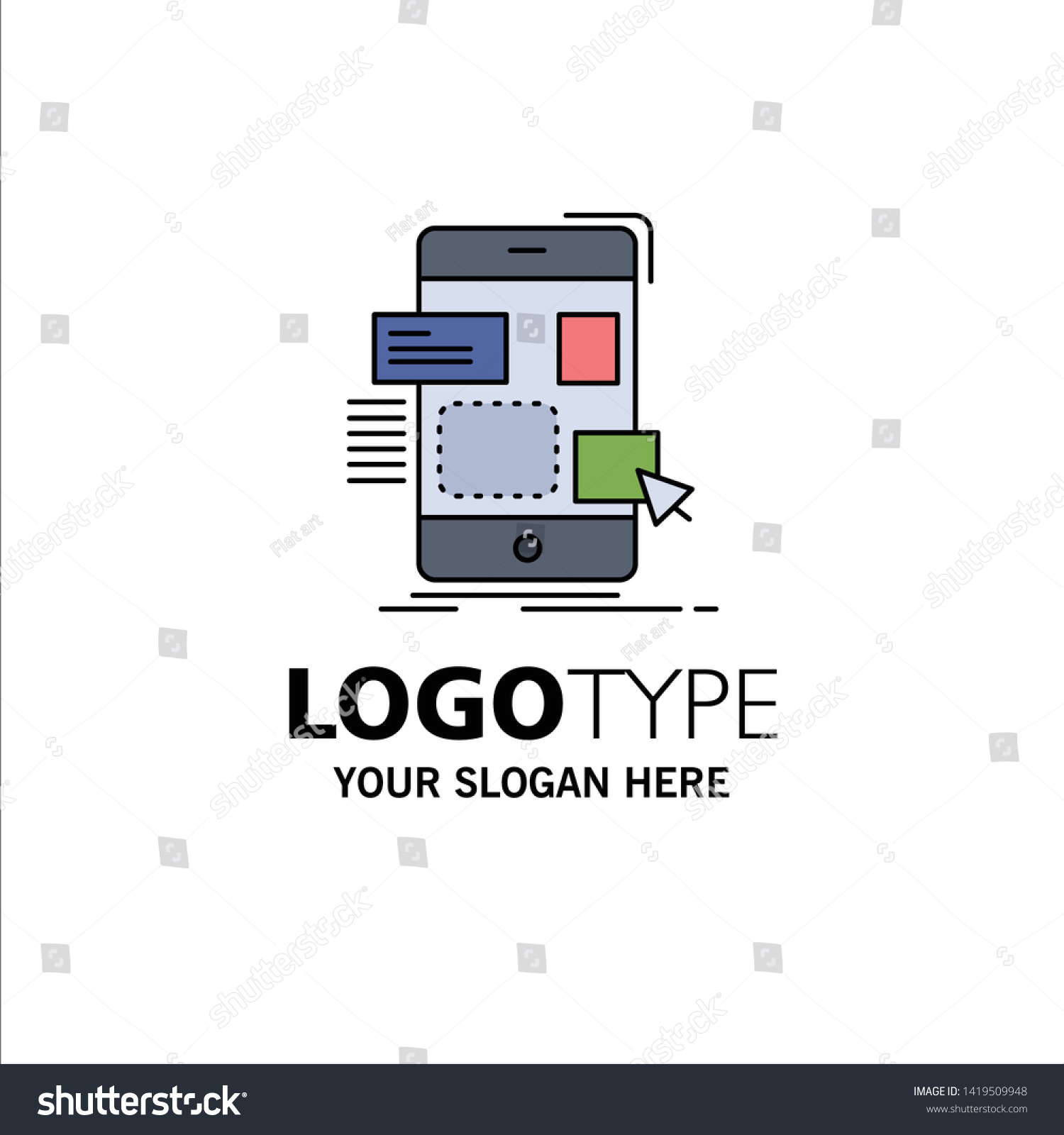 Drag Mobile Design Ui Ux Flat Stock Vector Royalty Free 1419509948 