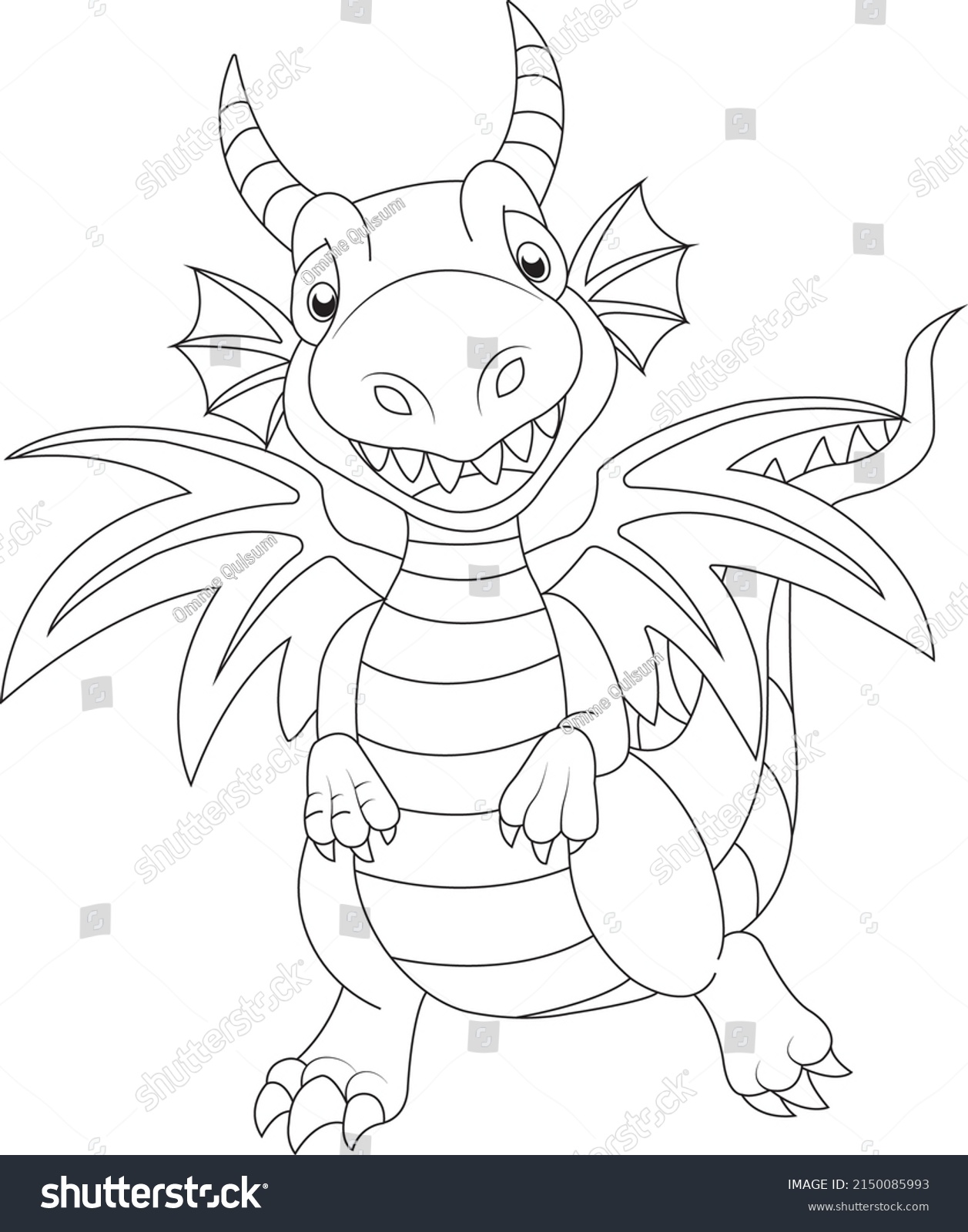 Dragon Coloring Page Kids Stock Vector (Royalty Free) 2150085993 ...